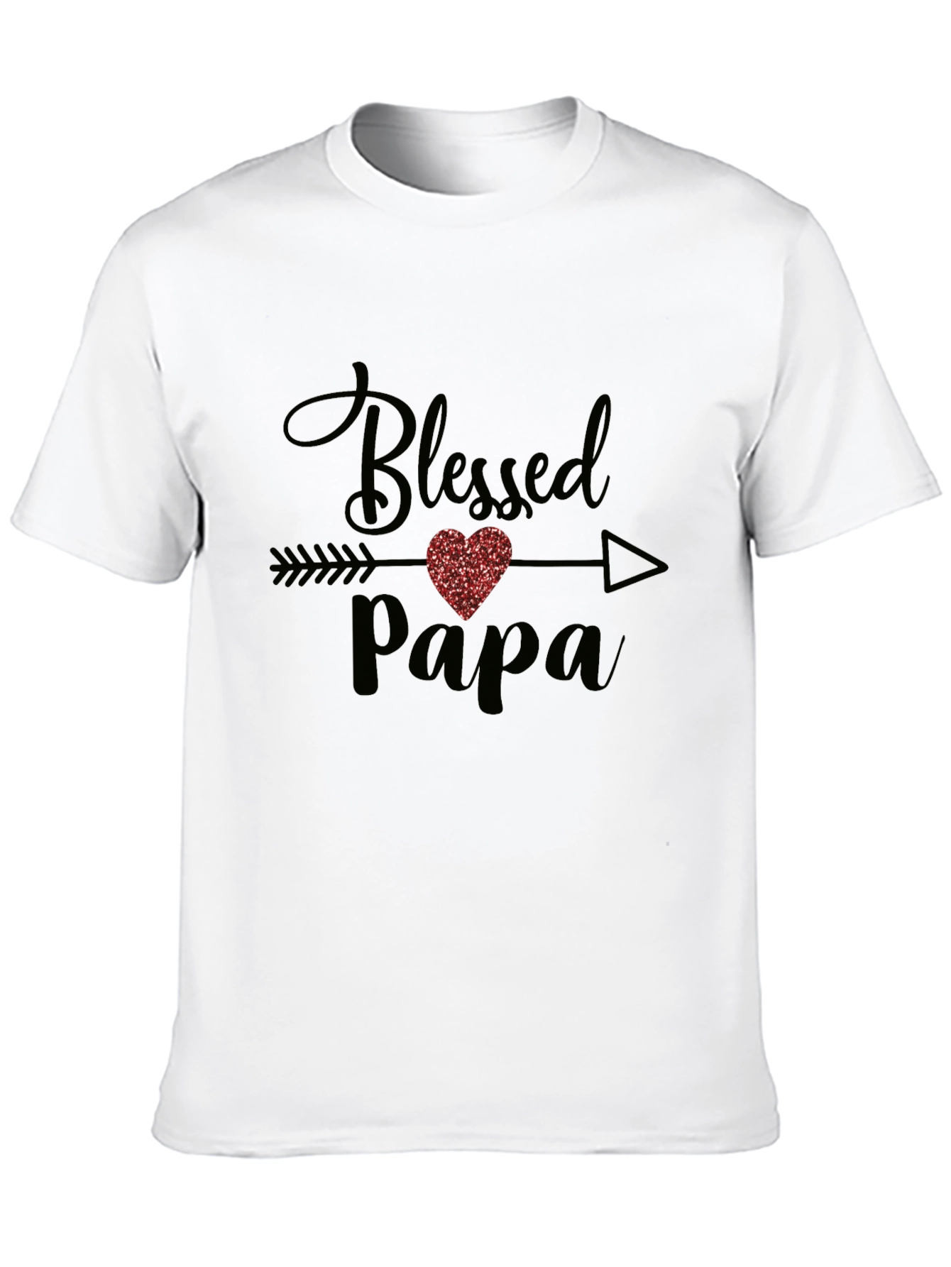 Blessed Papa T-Shirt - Cute Heart Design