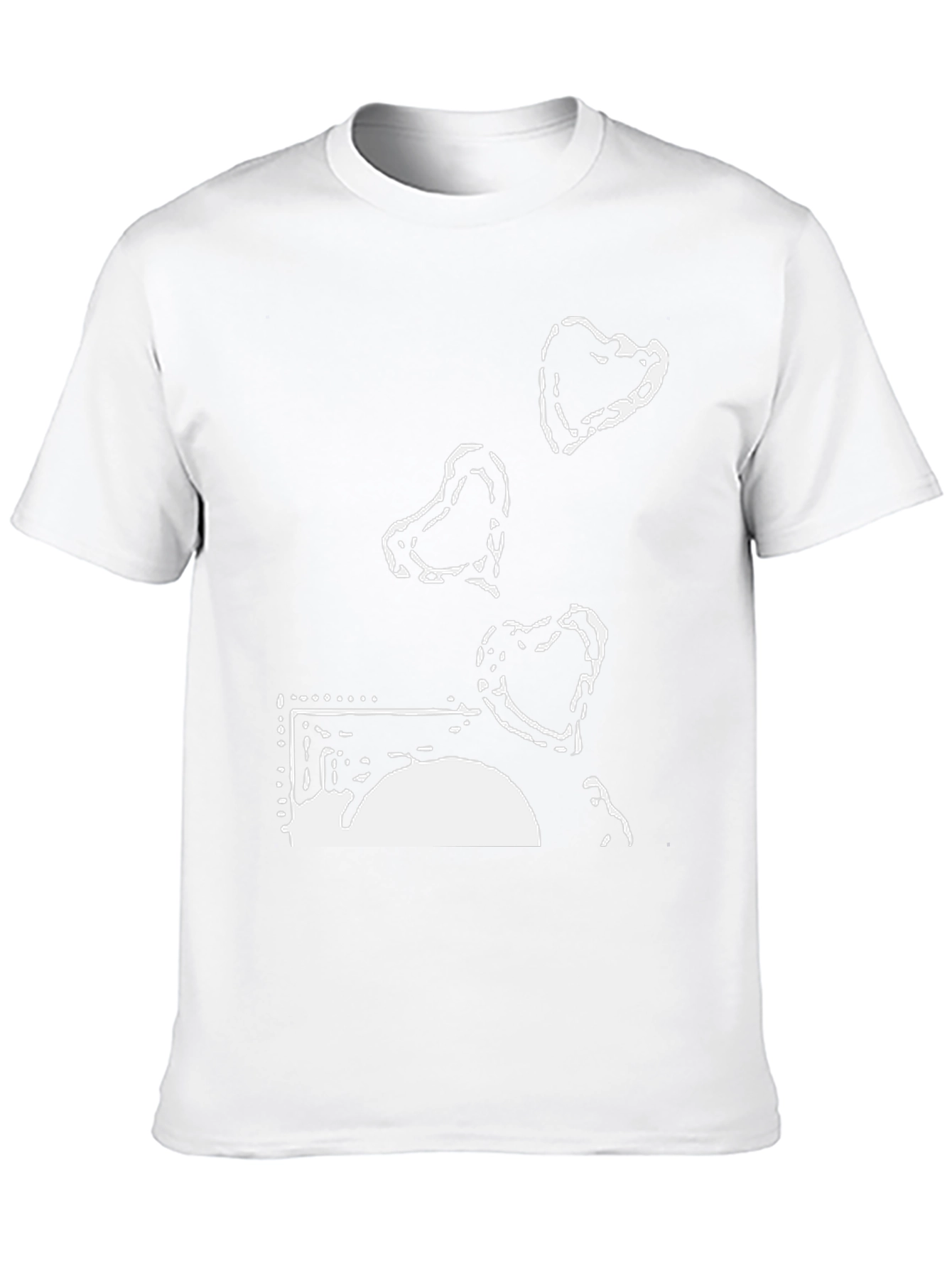 Black T-Shirt with Abstract Island Design