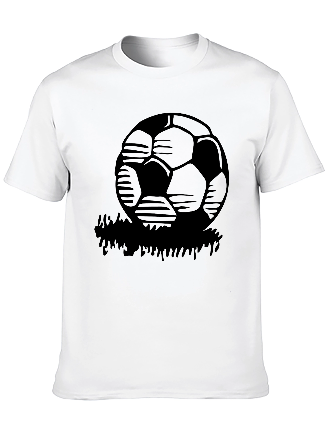 Soccer Ball Graphic T-Shirt - Black Casual Tee