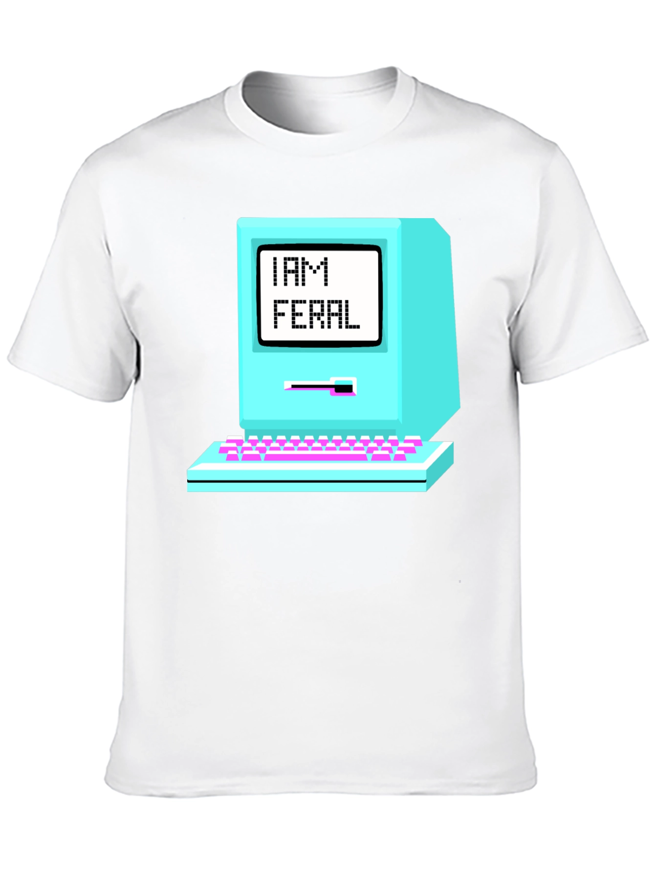 Retro I AM FERAL Computer Graphic T-Shirt