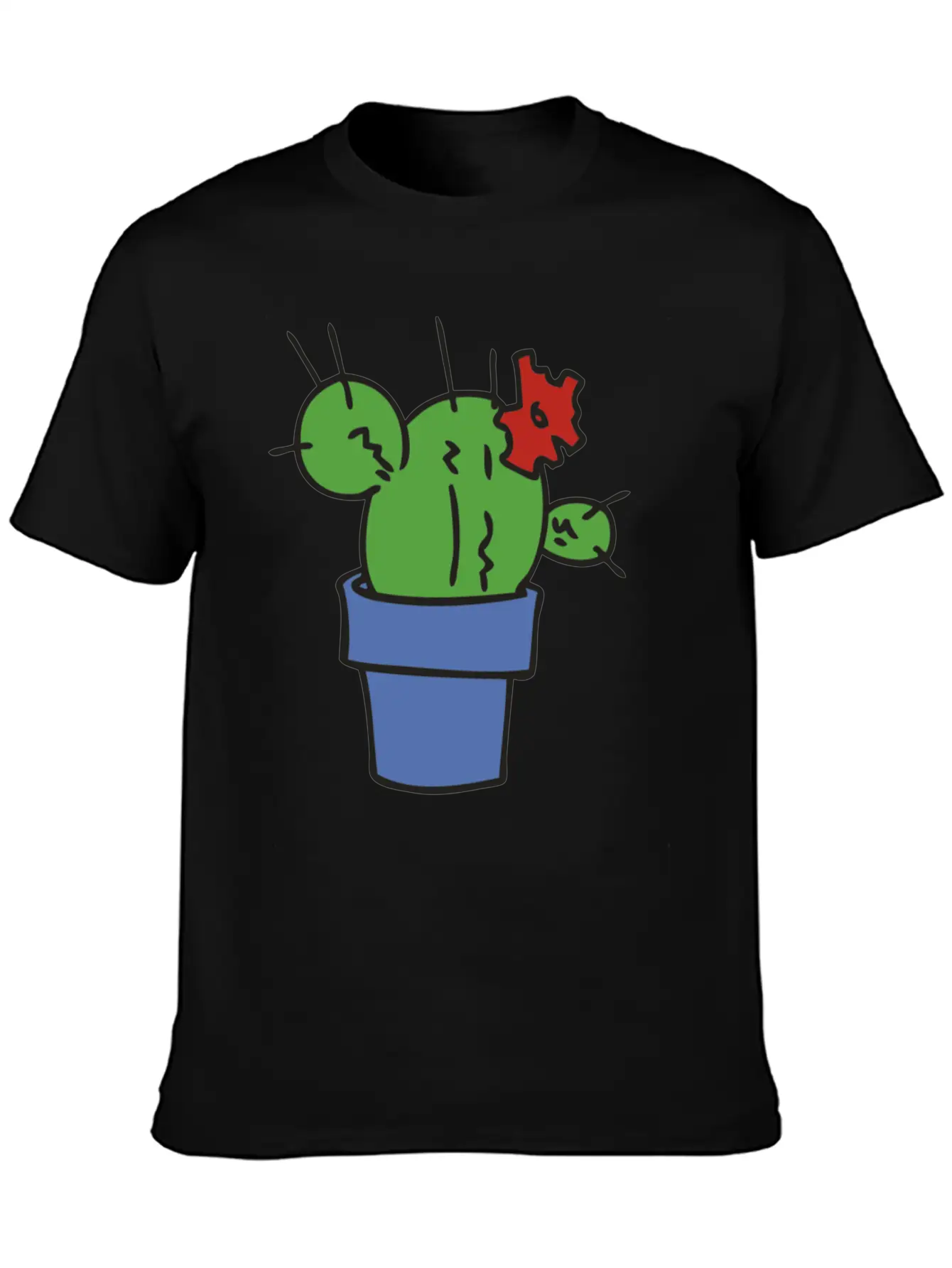 Small Green Cactus Relaxed Everyday Tee – Lightweight And Durable Cotton