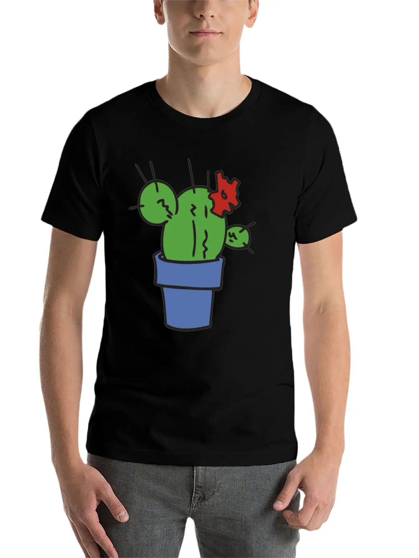Small Green Cactus Relaxed Everyday Tee – Lightweight And Durable Cotton