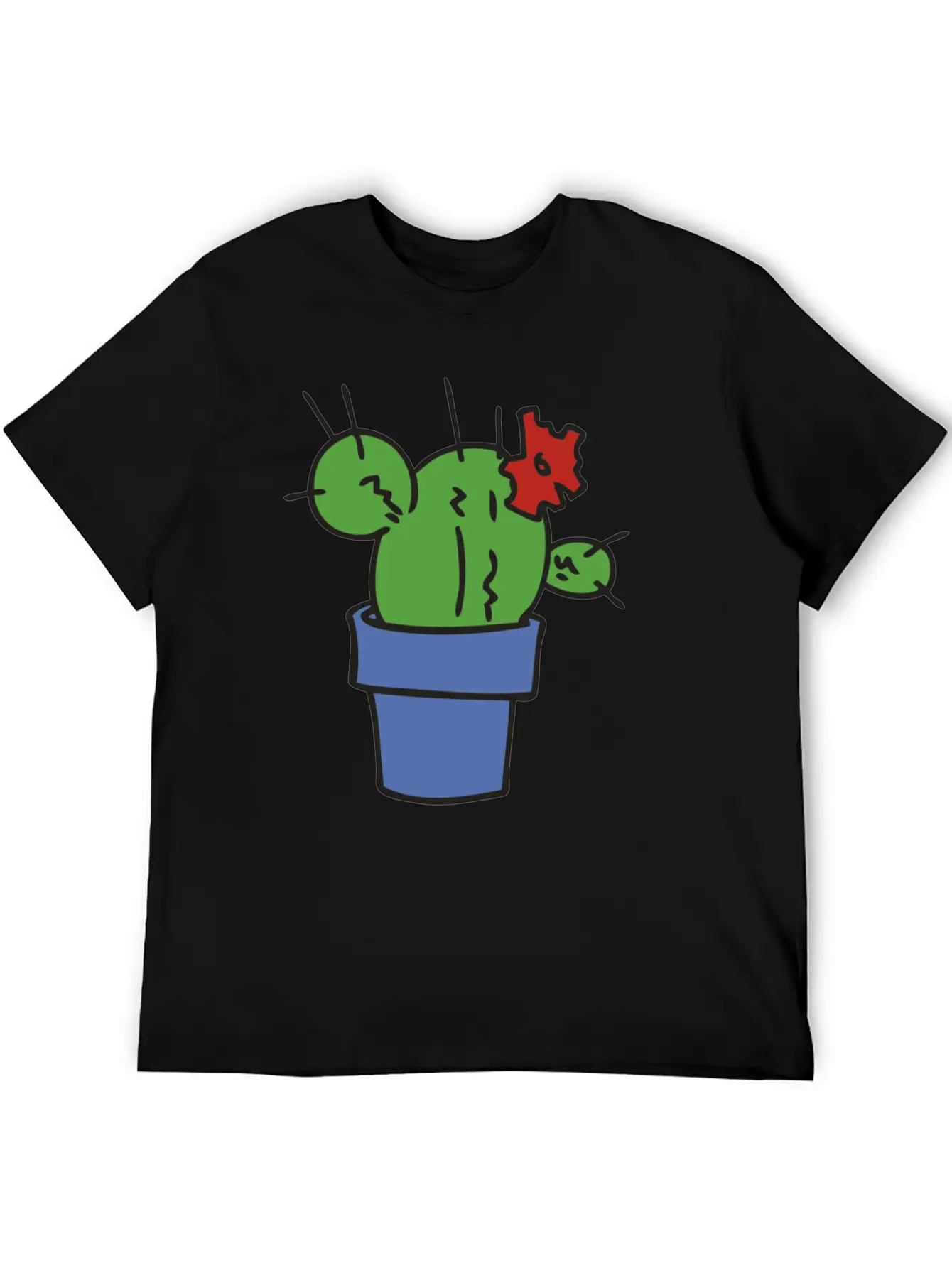 Small Green Cactus Relaxed Everyday Tee – Lightweight And Durable Cotton