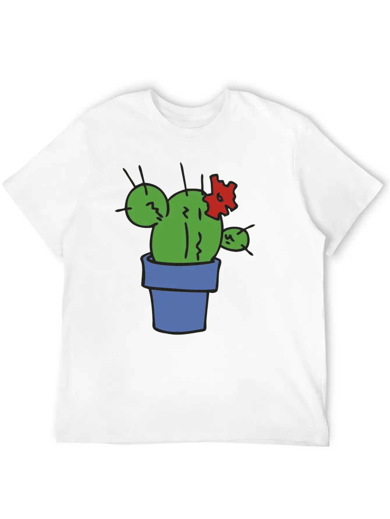 Small Green Cactus Relaxed Everyday Tee – Lightweight And Durable Cotton