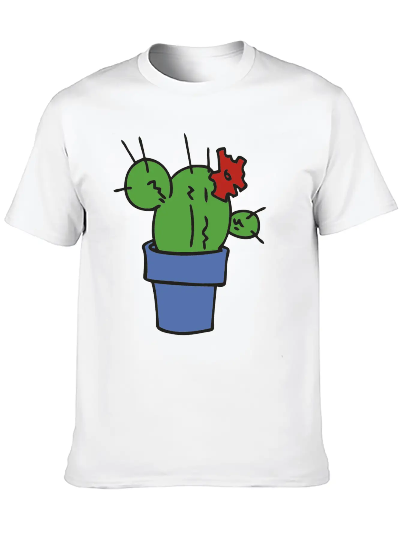 Small Green Cactus Relaxed Everyday Tee – Lightweight And Durable Cotton