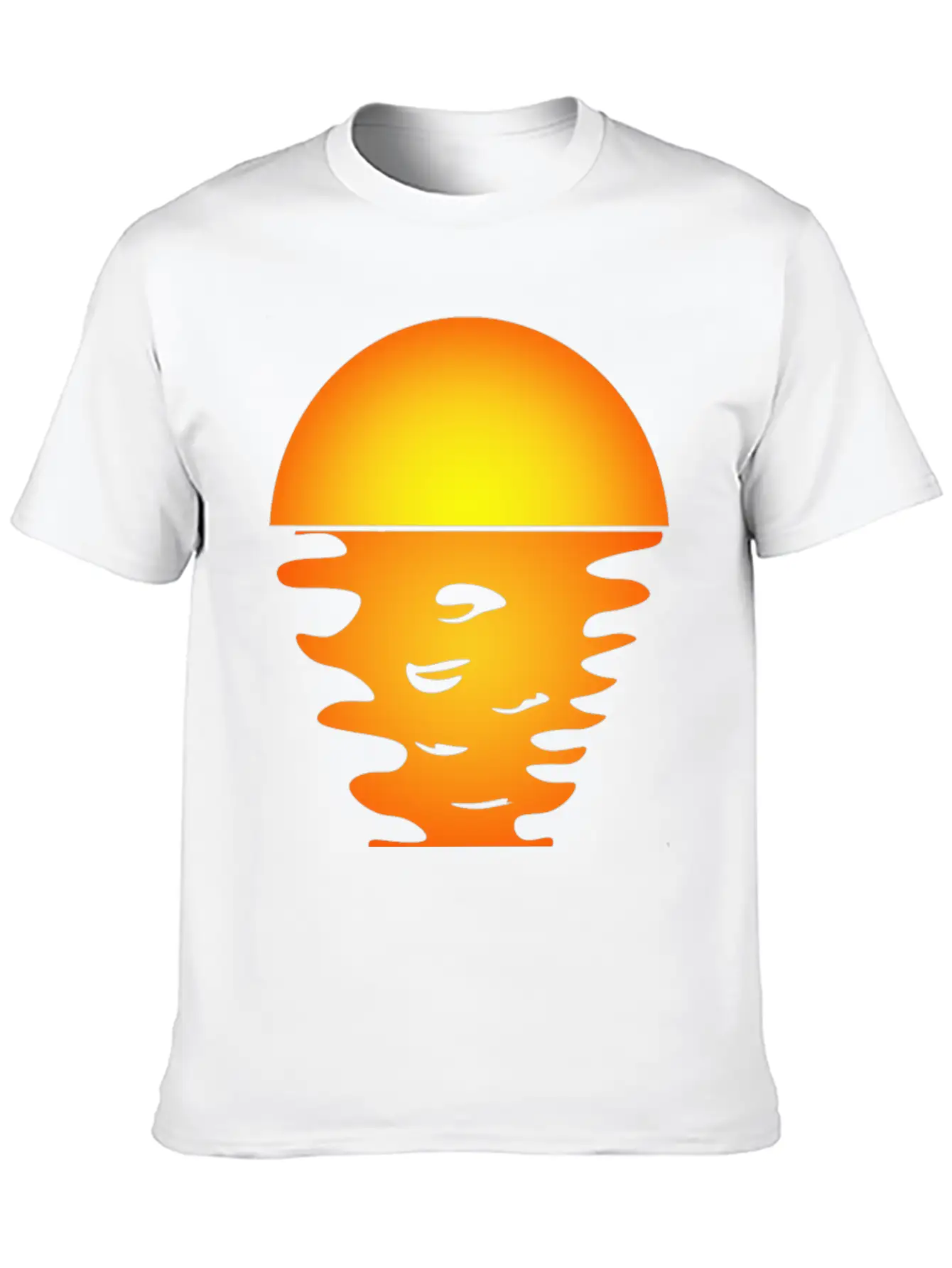 Sunrise Art Over Sea Water Reflection Relaxed Everyday Tee – Lightweight And Durable Cotton