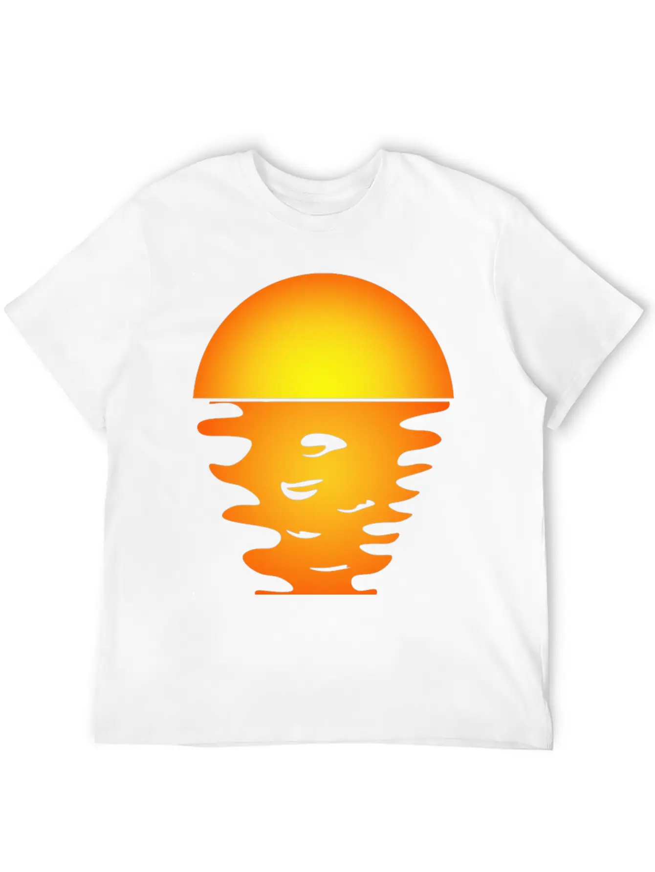Sunrise Art Over Sea Water Reflection Relaxed Everyday Tee – Lightweight And Durable Cotton