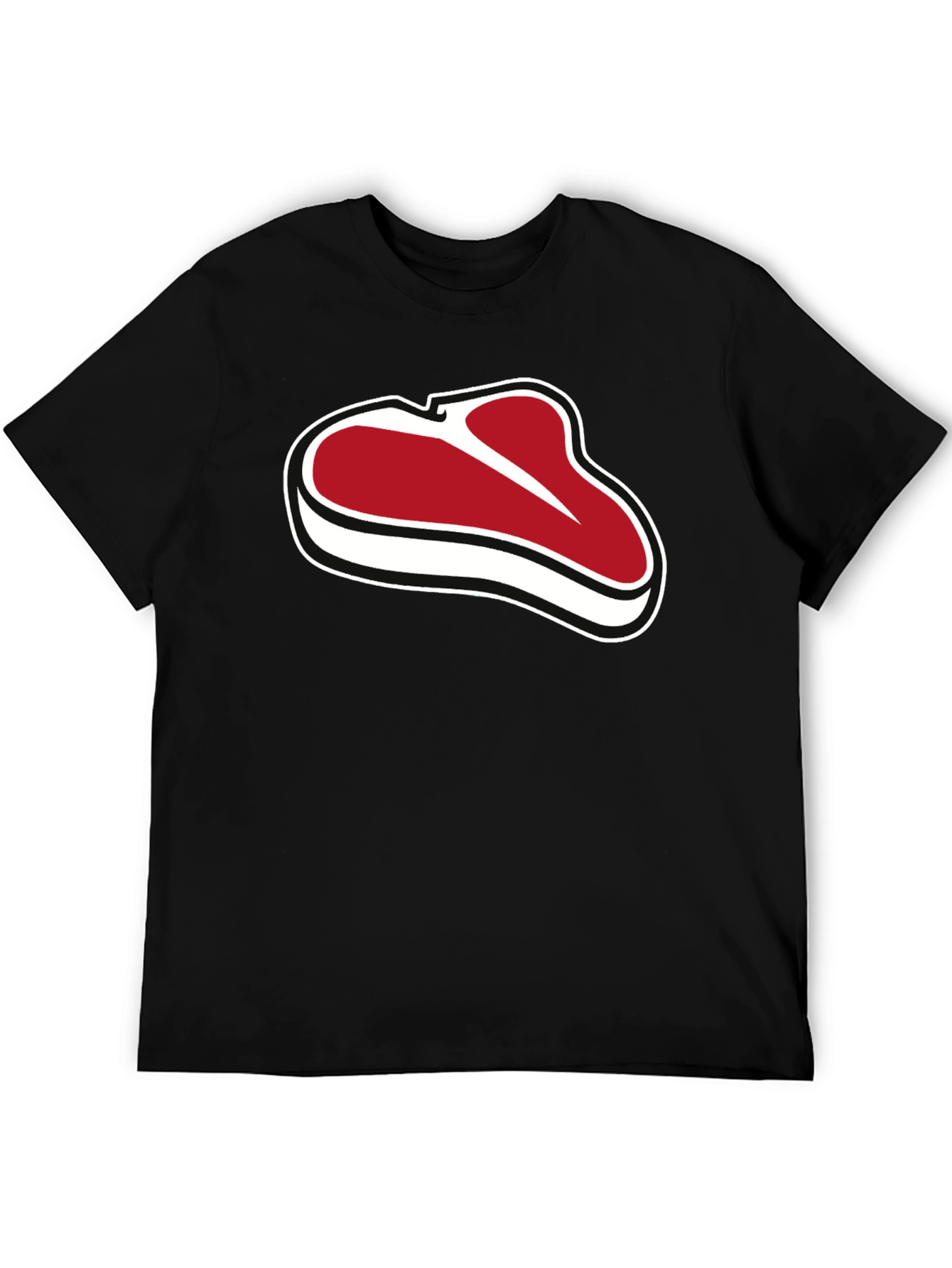 Steak Graphic Tee - Black Cotton Comfort