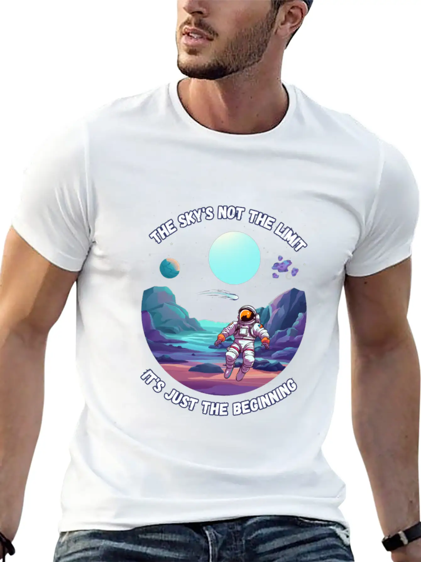 The Sky's Not The Limit. It's Just The Beginning. Relaxed Everyday Tee – Lightweight And Durable Cotton