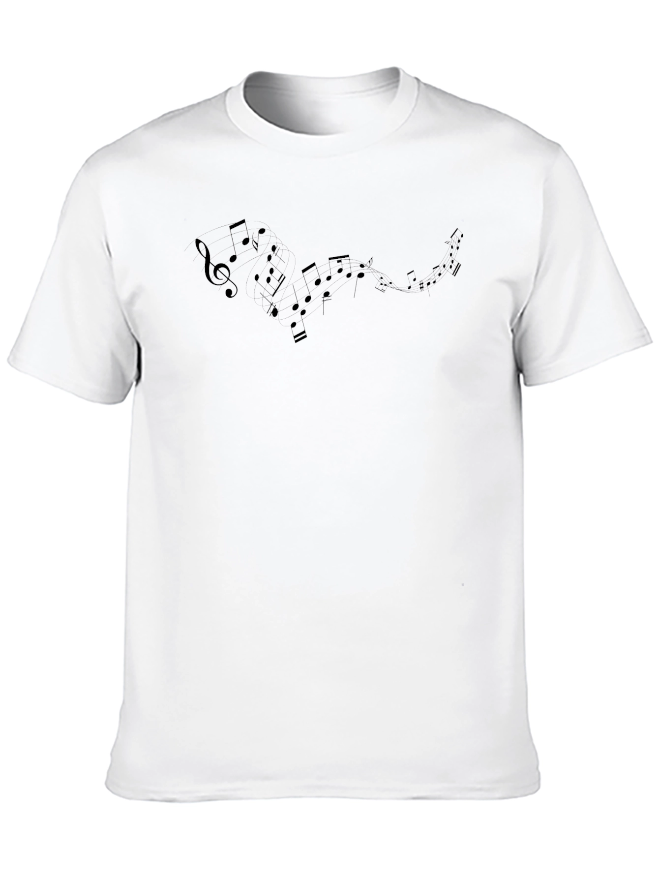 Musical Notes Graphic Tee - Black