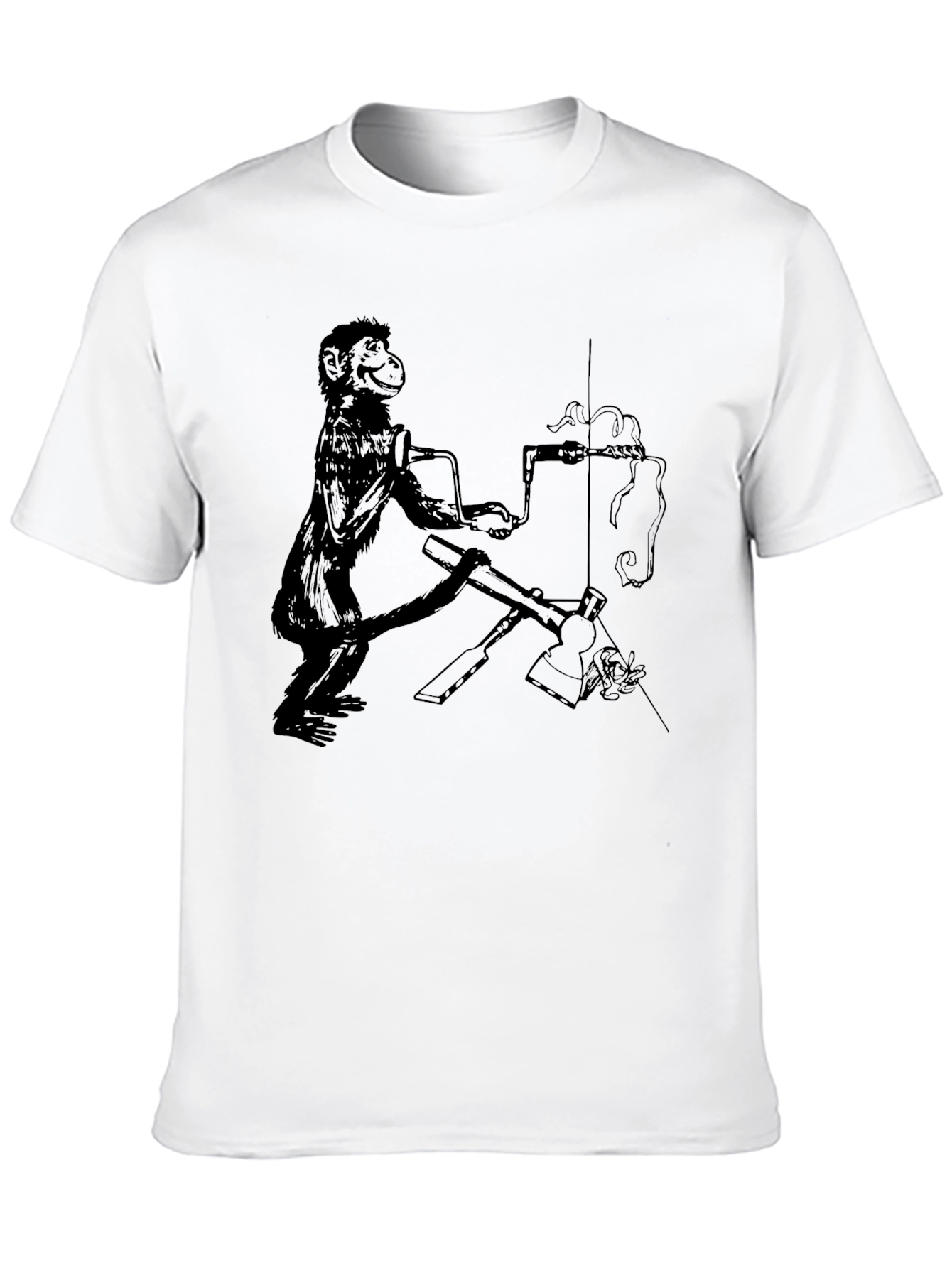 Monkey Mechanic Graphic Tee - Black Cotton Shirt
