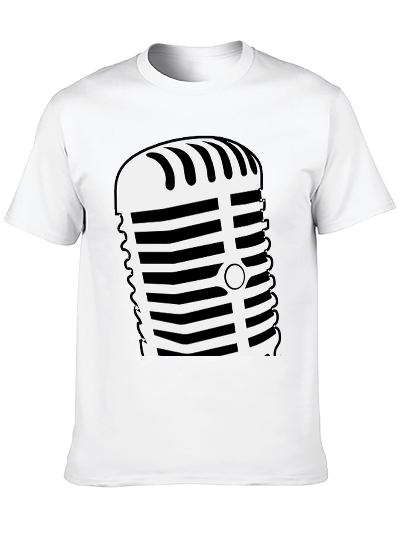 Retro Microphone Graphic Tee - Classic Vocal Style