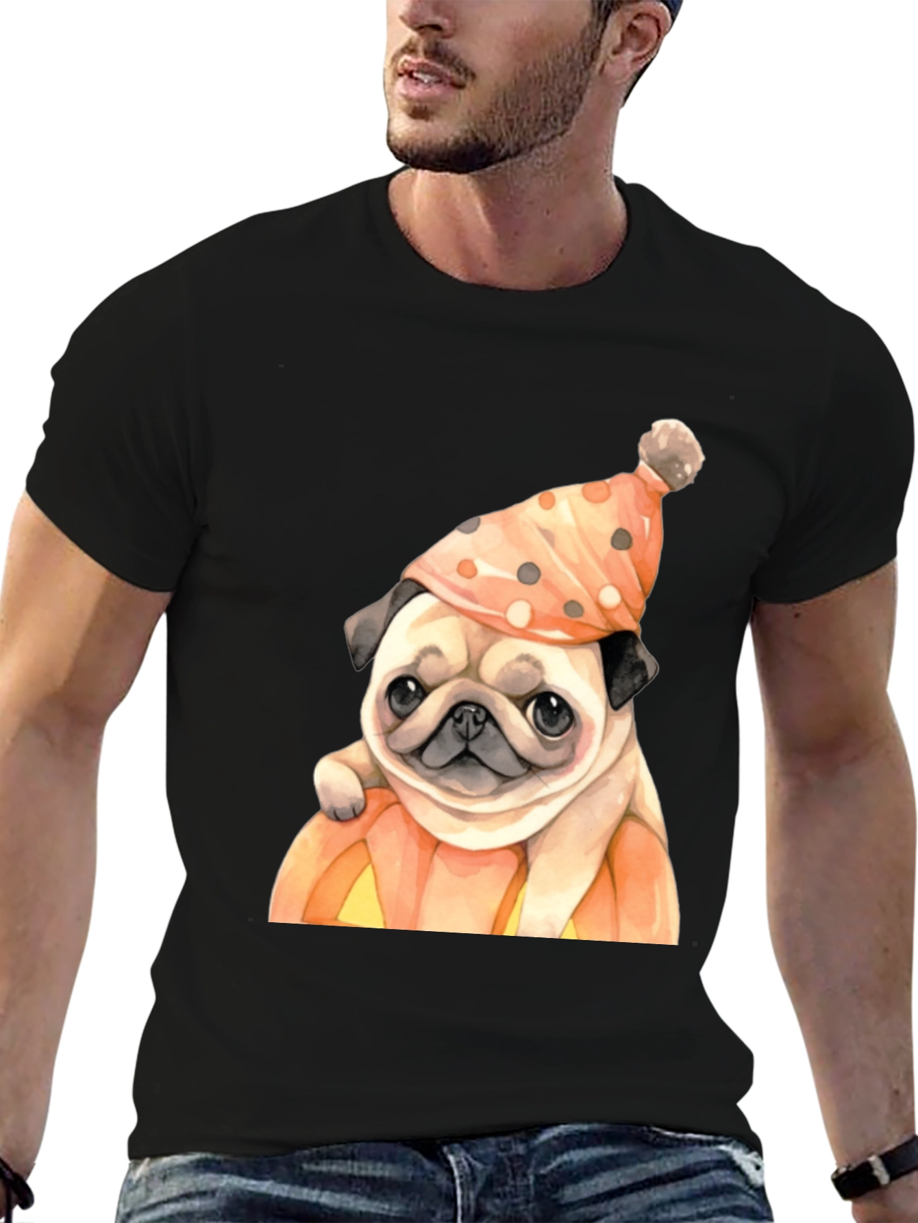 Pug in Pumpkin Halloween T-Shirt