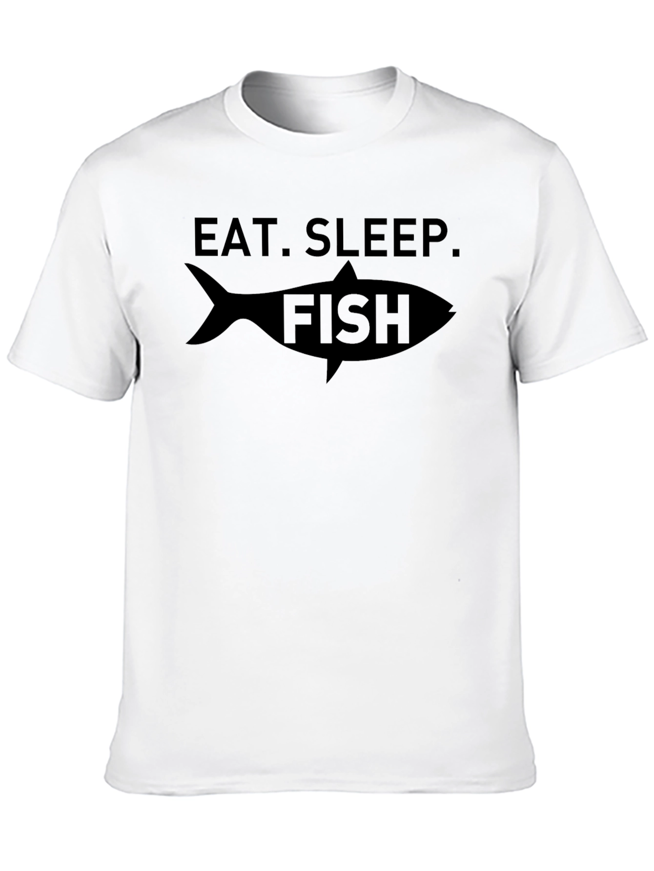 Eat Sleep Fish Black Graphic T-Shirt