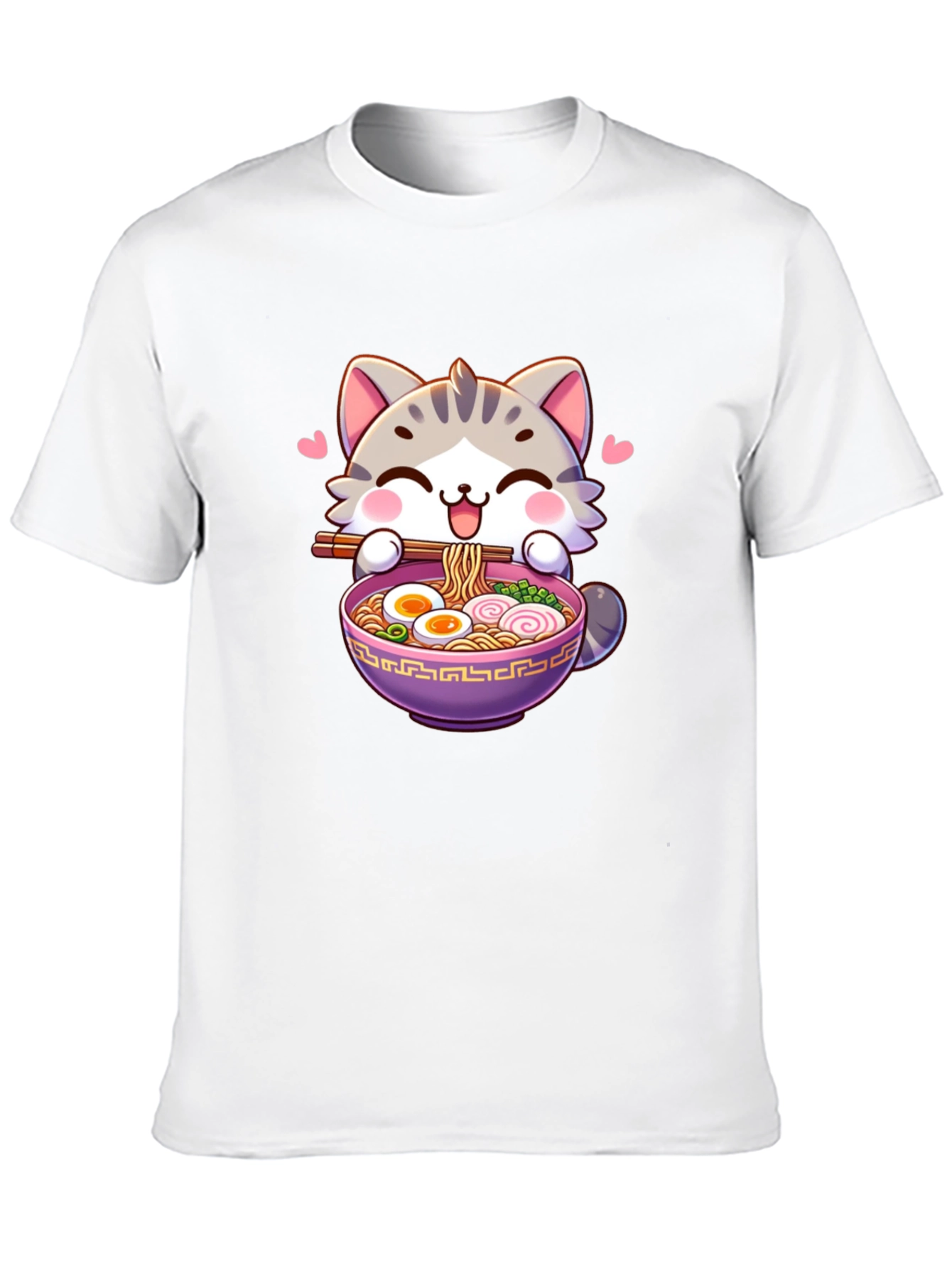 Cute Cat Ramen Bowl T-Shirt