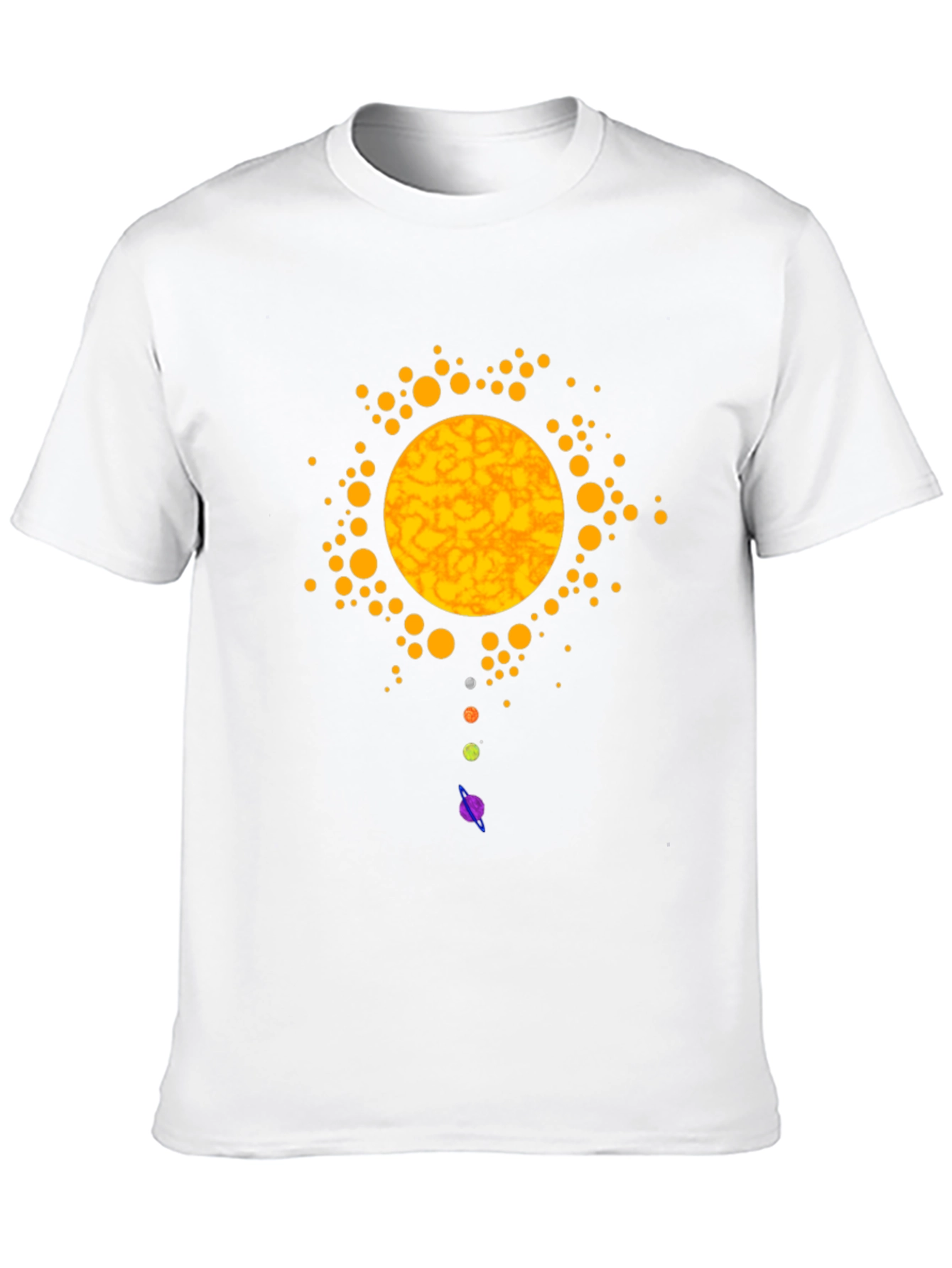 Solar System Graphic Print Black T-Shirt