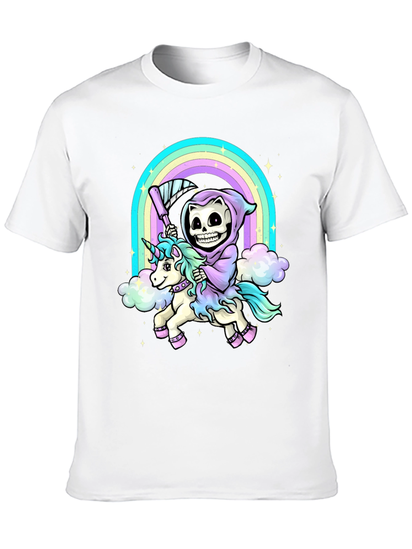 Grim Reaper Unicorn Rainbow T-Shirt