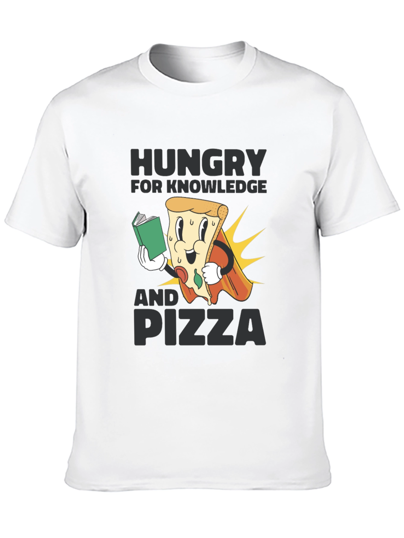 Hungry for Knowledge and Pizza Graphic Tee