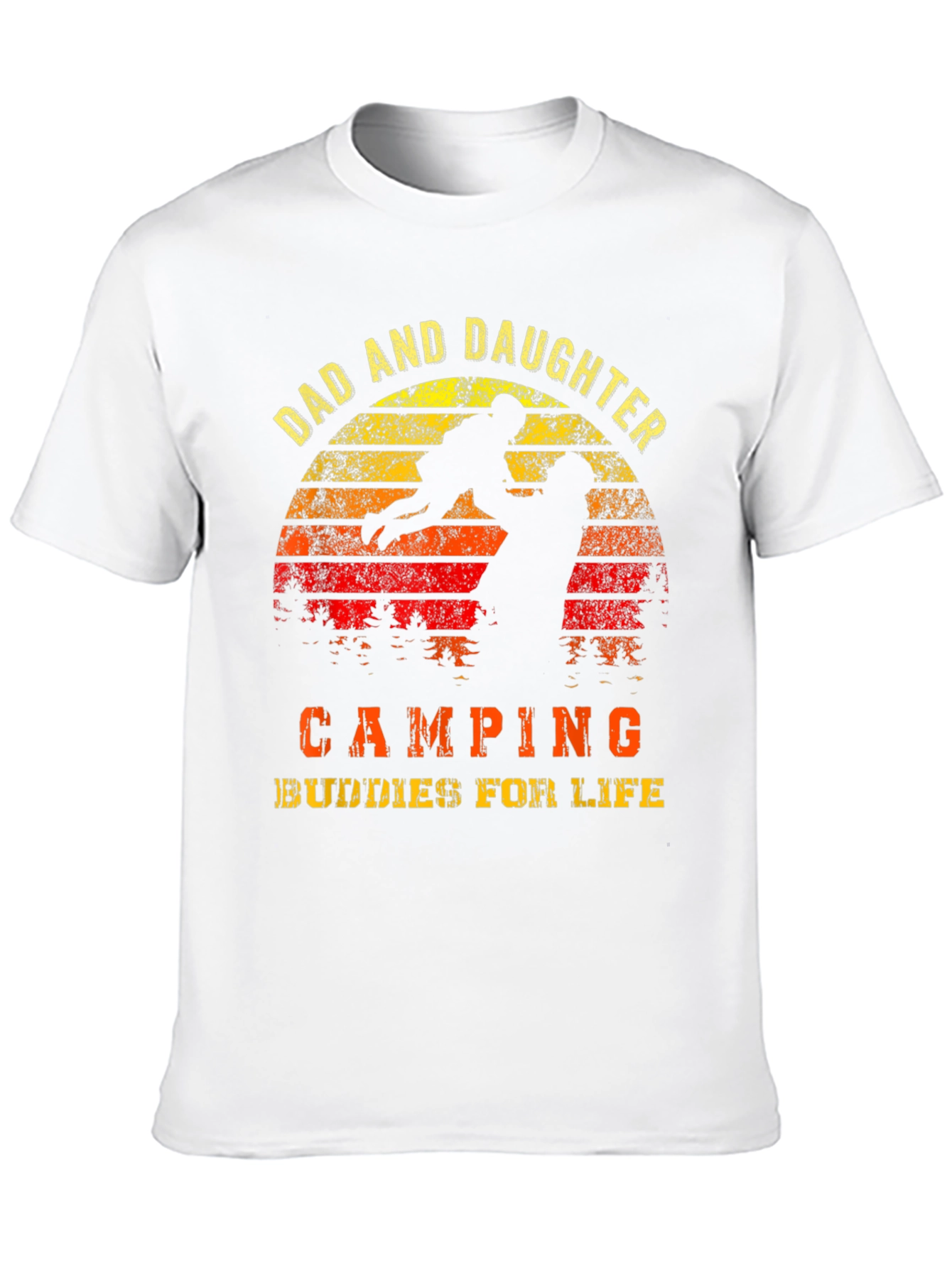 Dad and Daughter Camping Buddies Black T-Shirt