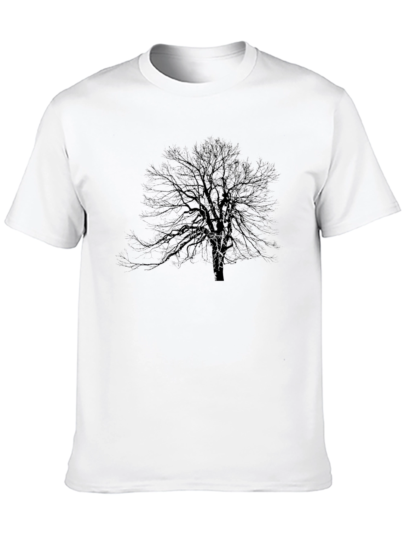 Mens Black Tree Graphic Tee - Nature Inspired Design