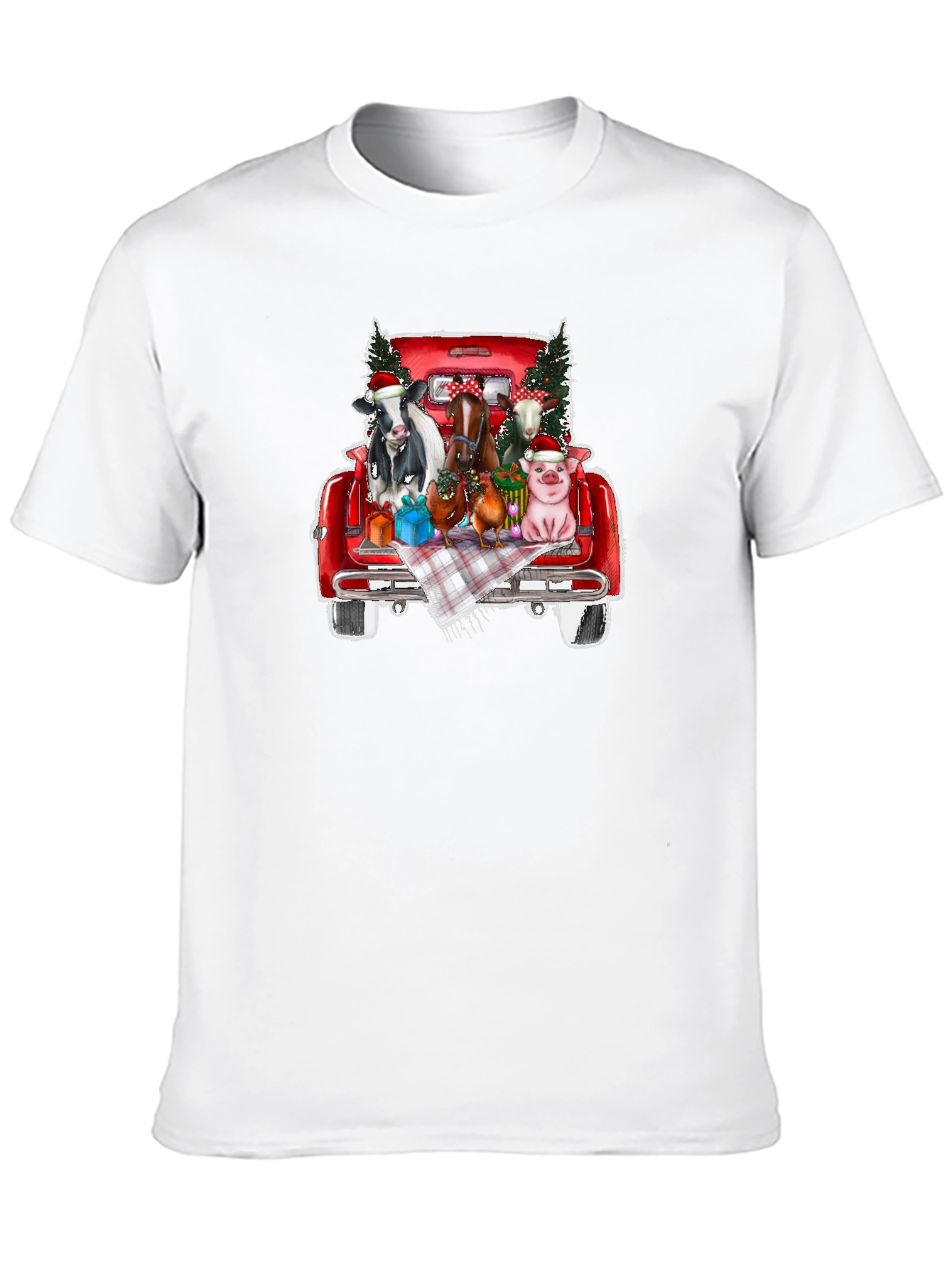 Festive Farm Animals in Truck T-Shirt