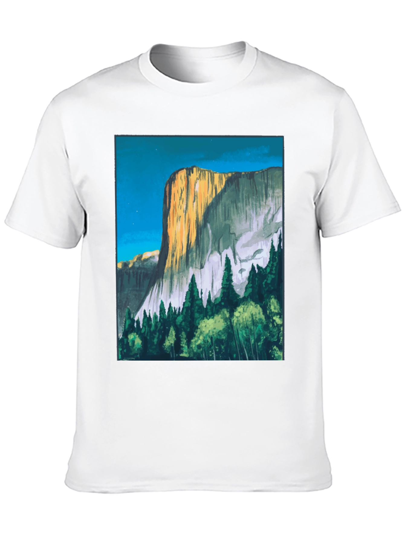 Mountain Vista Graphic Tee - Black Cotton T-Shirt
