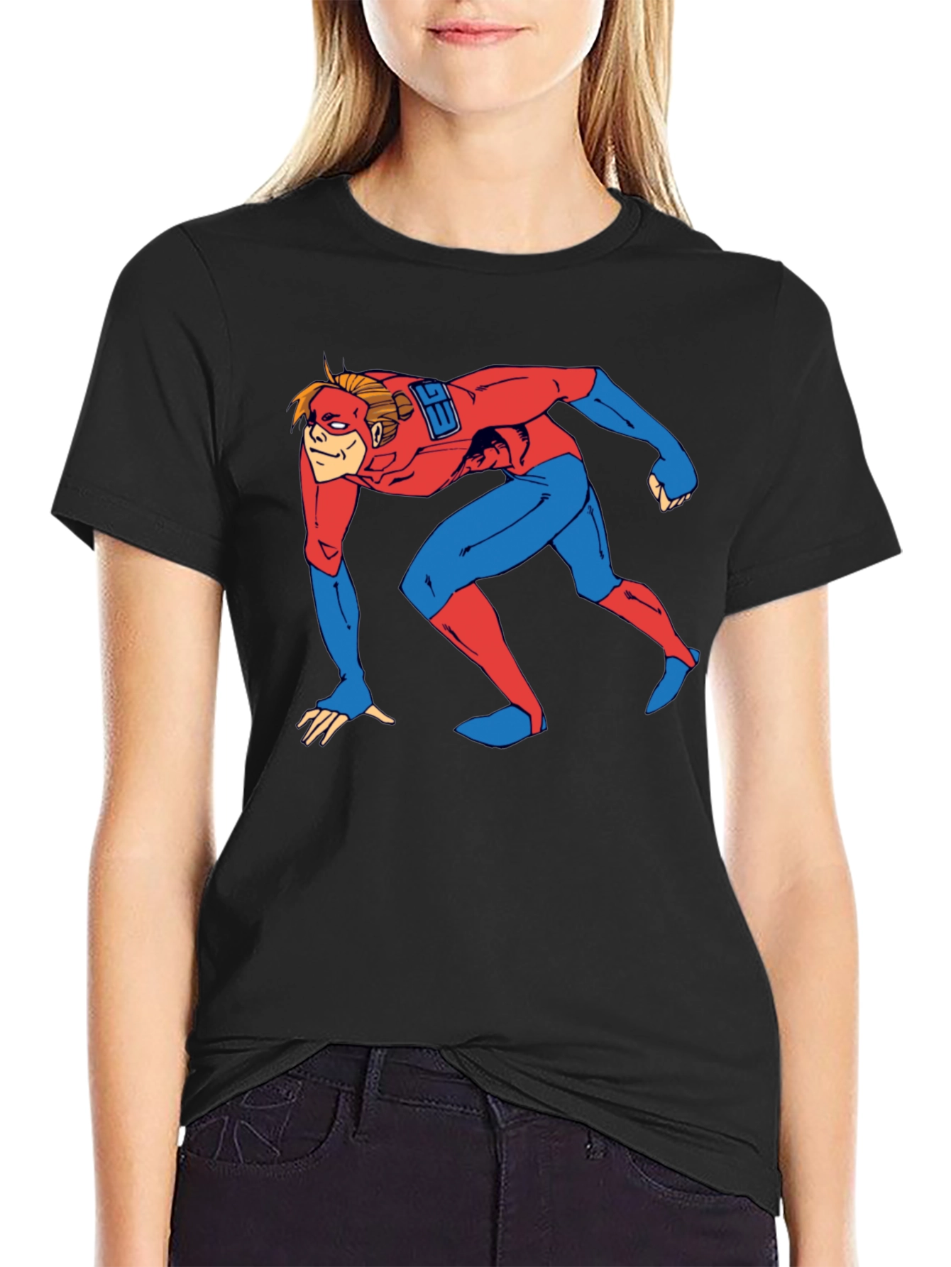 Superhero Crawl Graphic T-Shirt - Comic Book Style