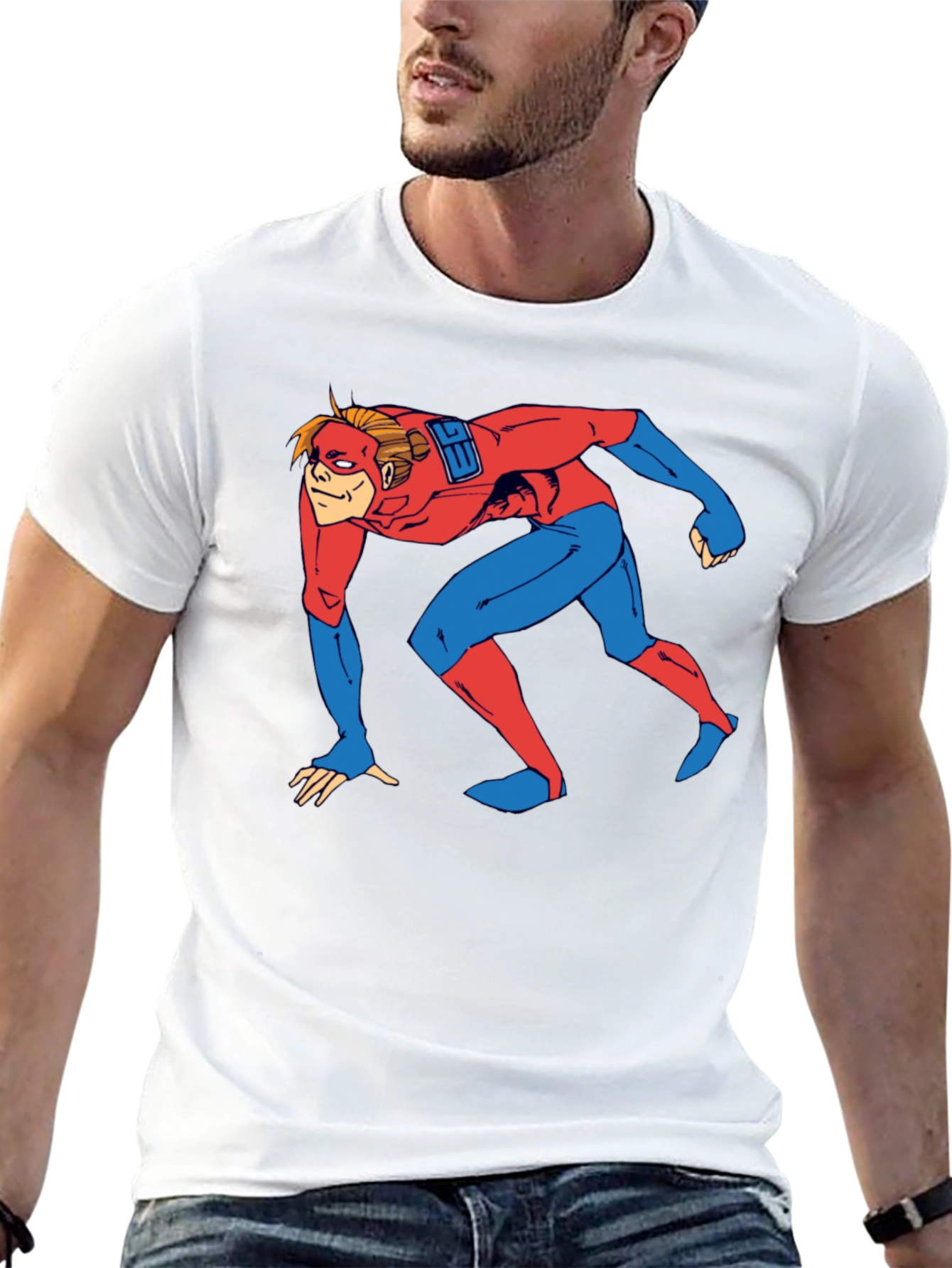 Superhero Crawl Graphic T-Shirt - Comic Book Style