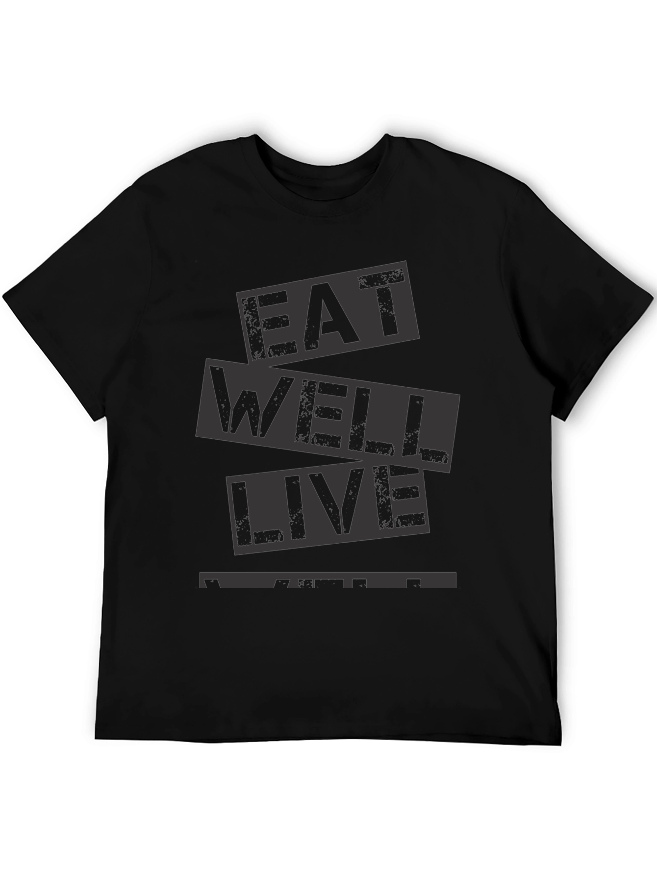 Eat Well Live Well Black Graphic Tee