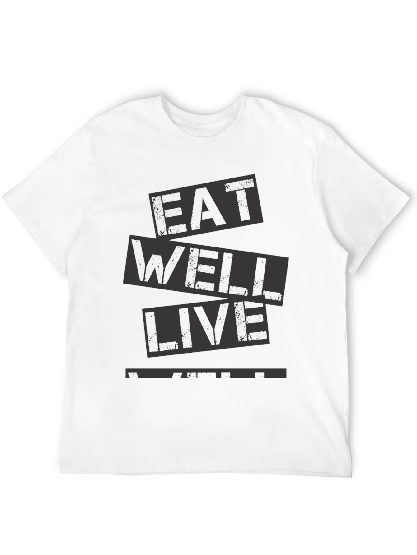 Eat Well Live Well Black Graphic Tee