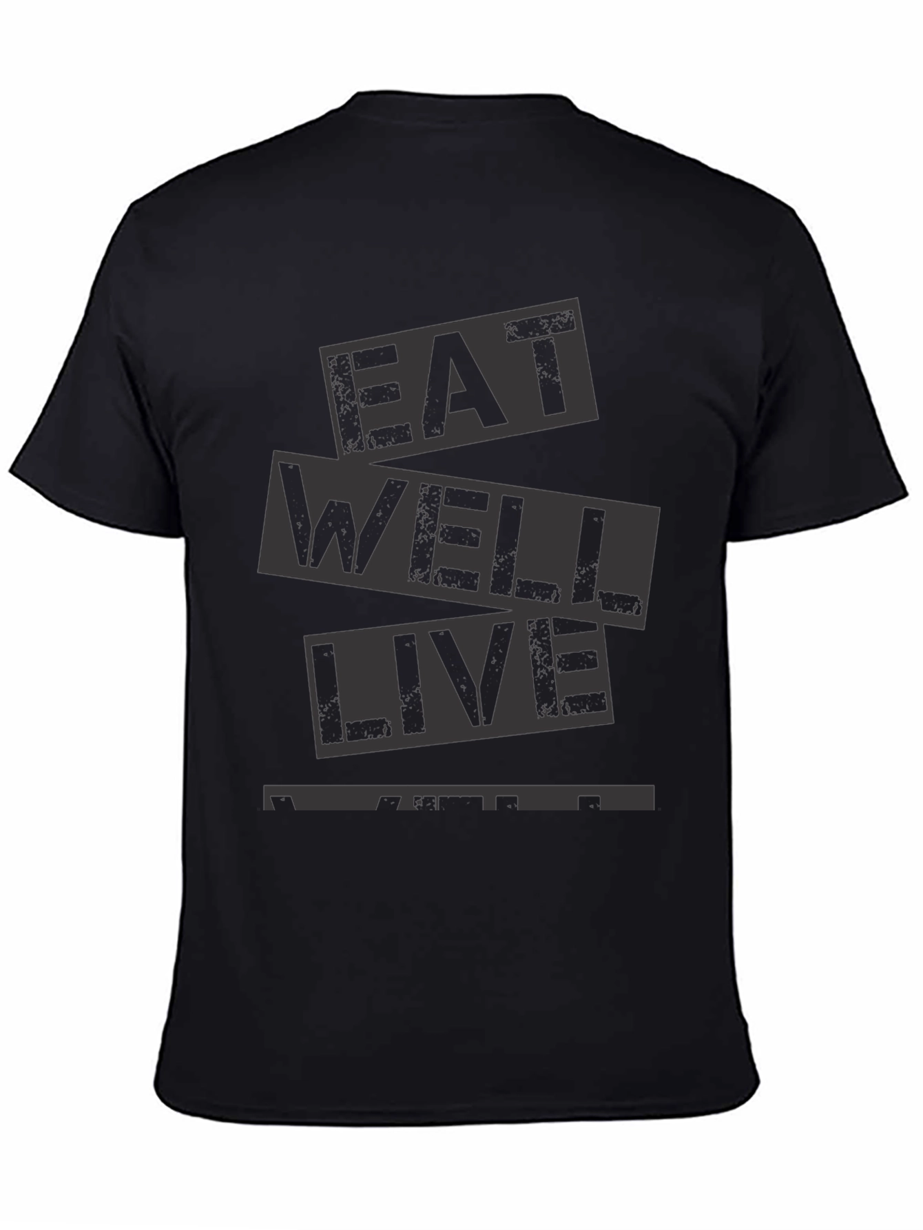 Eat Well Live Well Black Graphic Tee