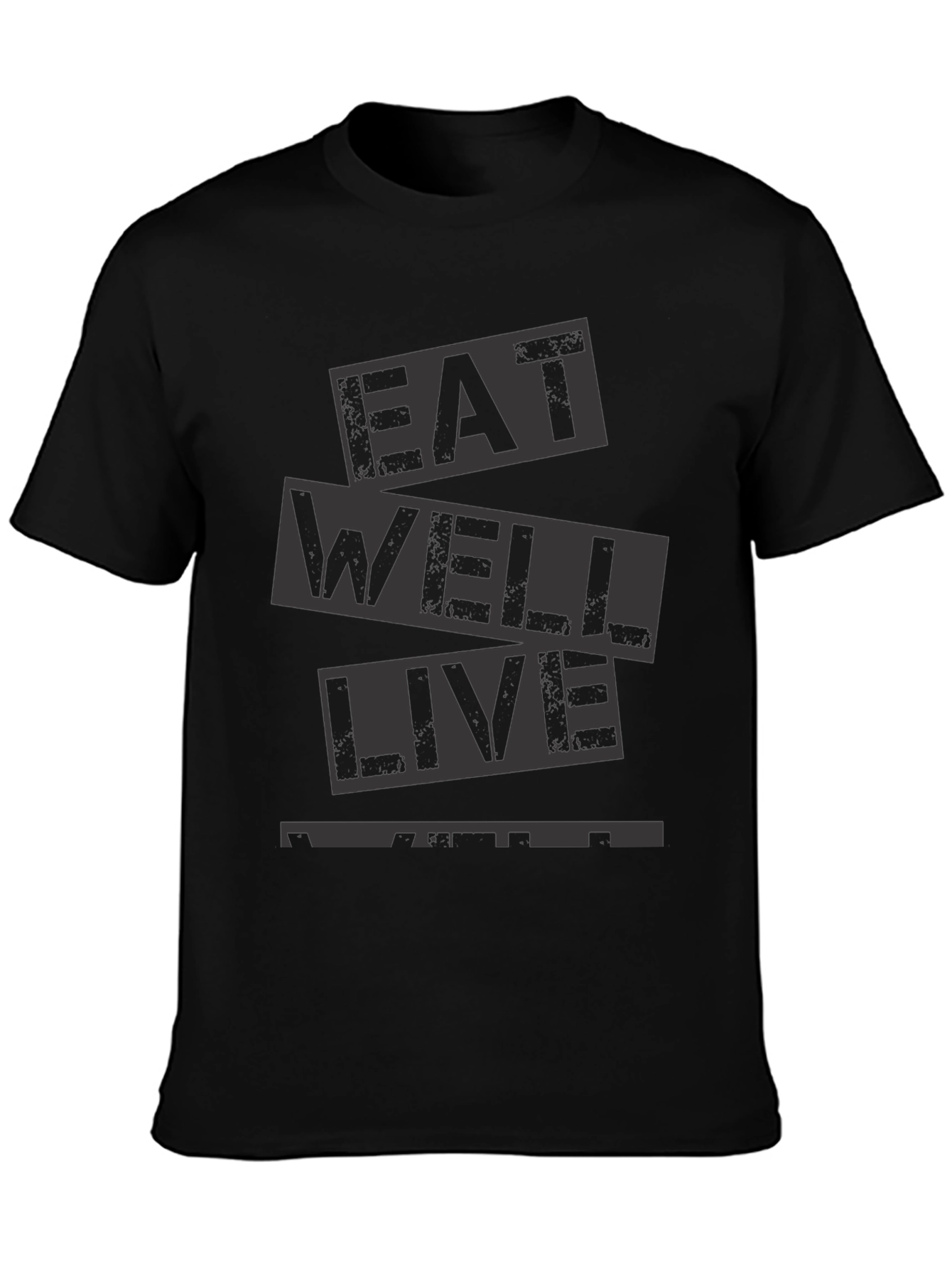 Eat Well Live Well Black Graphic Tee