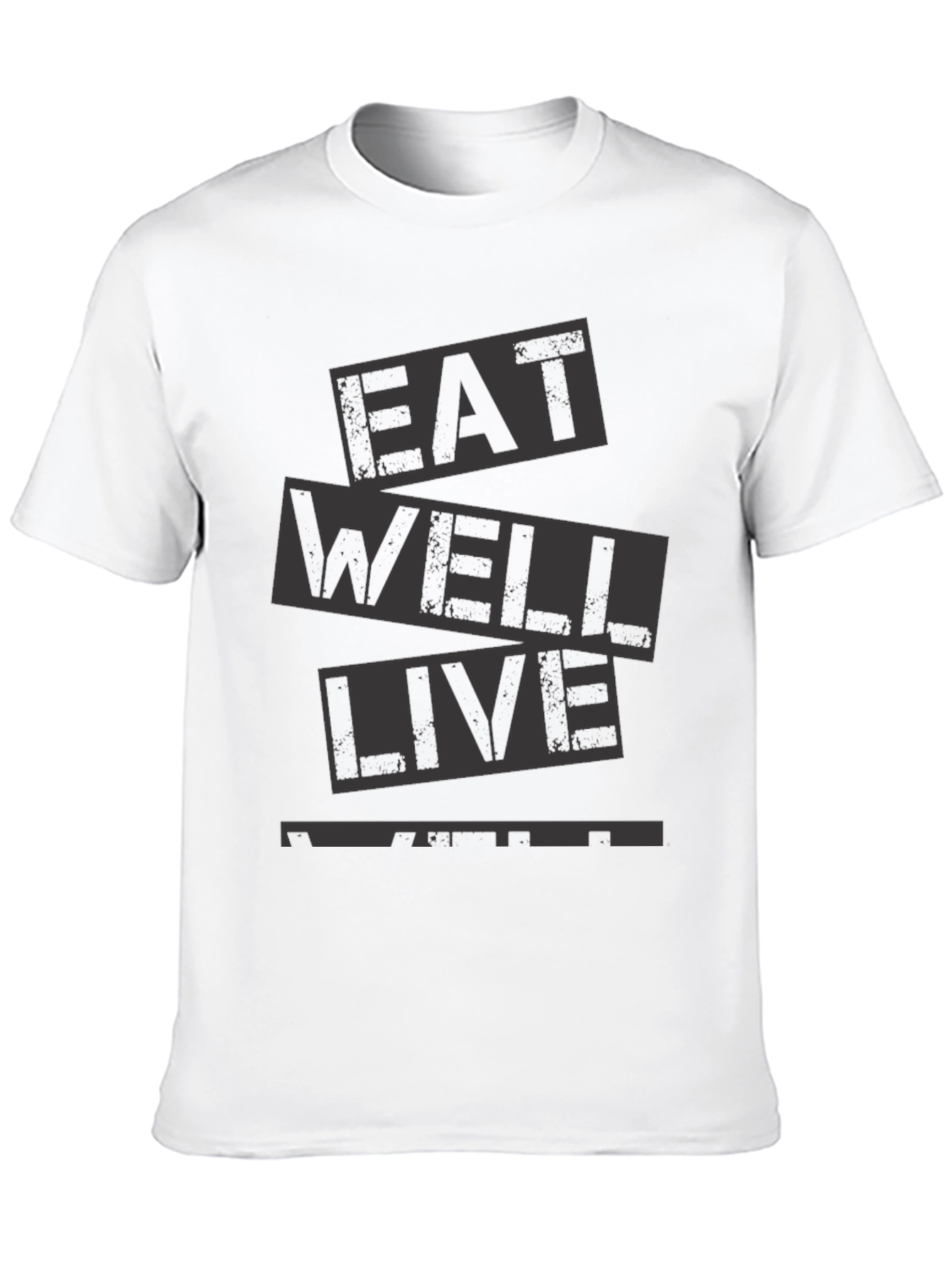 Eat Well Live Well Black Graphic Tee