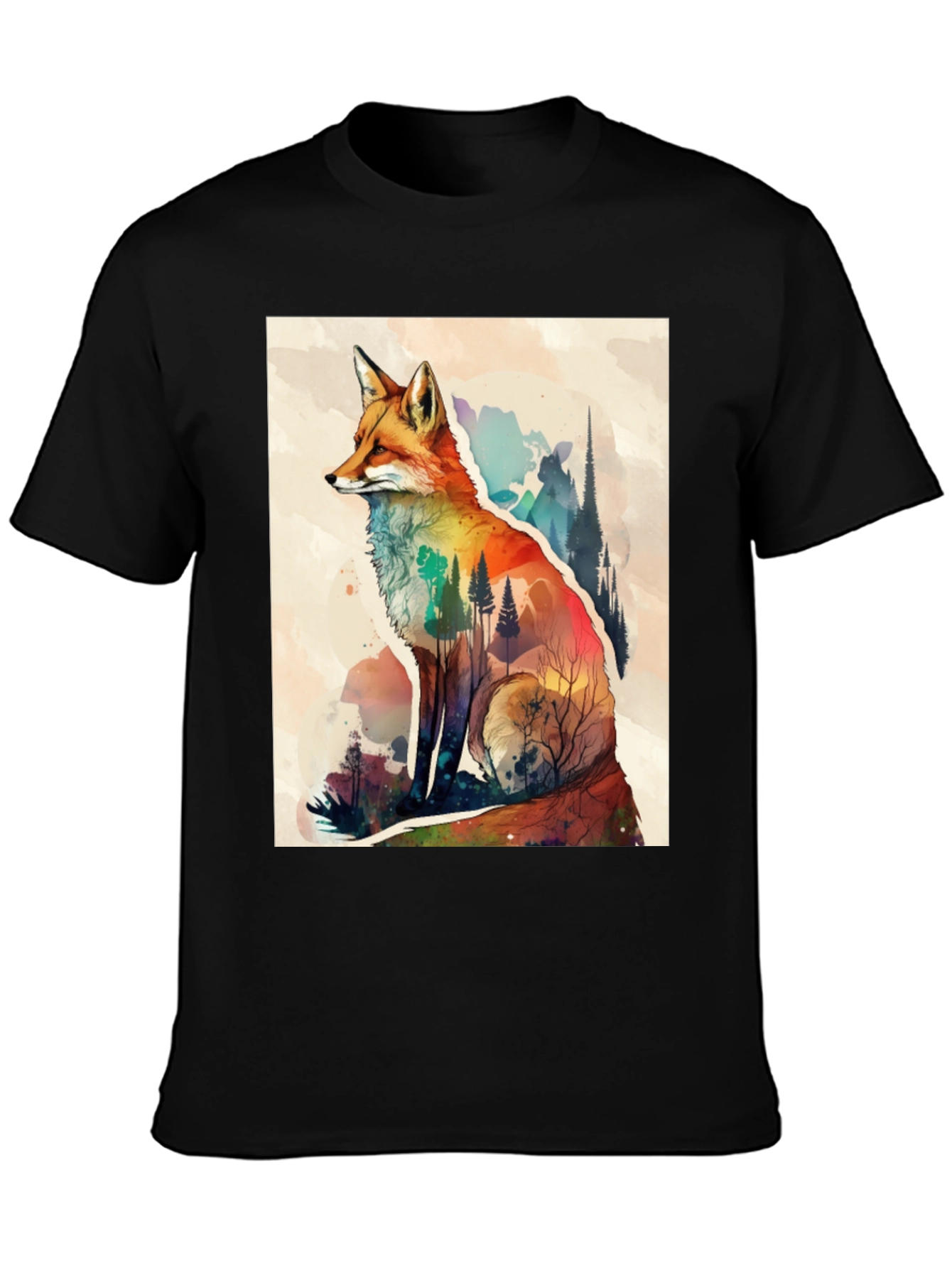 Fox Watercolor Graphic T-Shirt