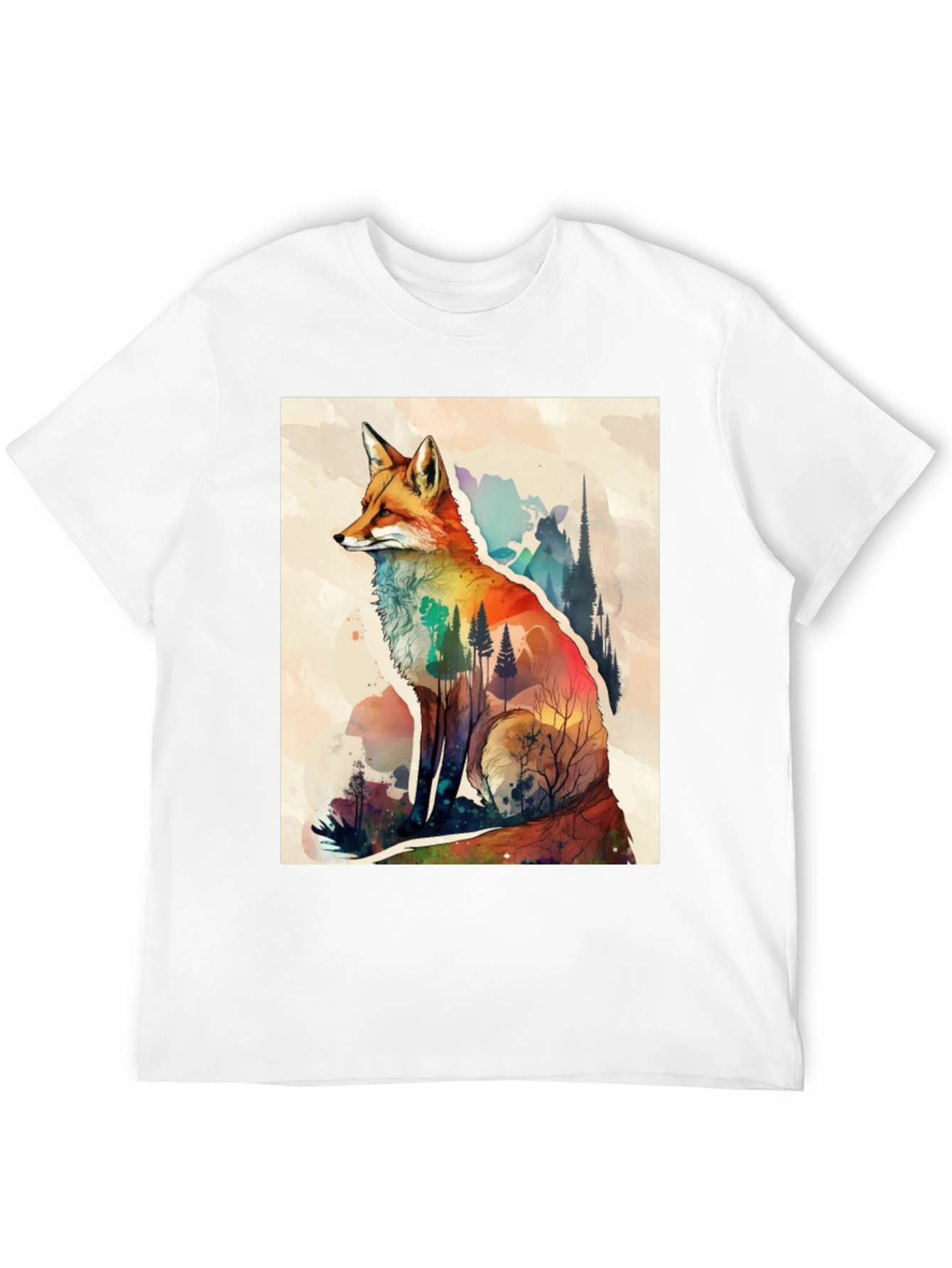Fox Watercolor Graphic T-Shirt