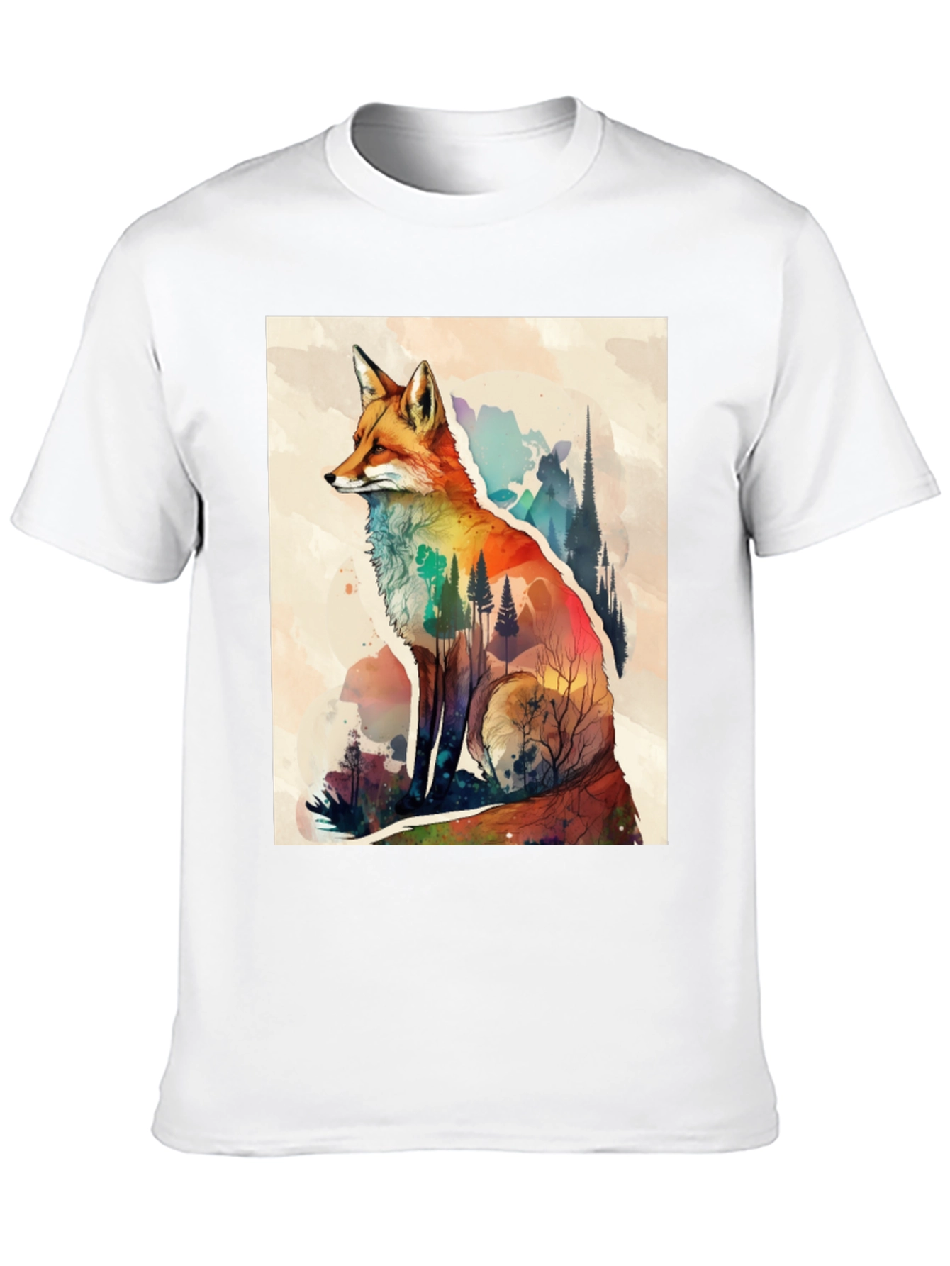 Fox Watercolor Graphic T-Shirt