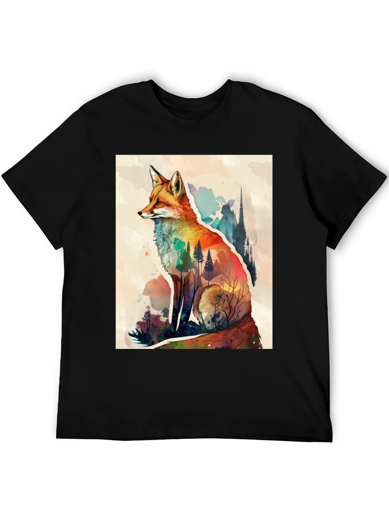 Fox Watercolor Graphic T-Shirt