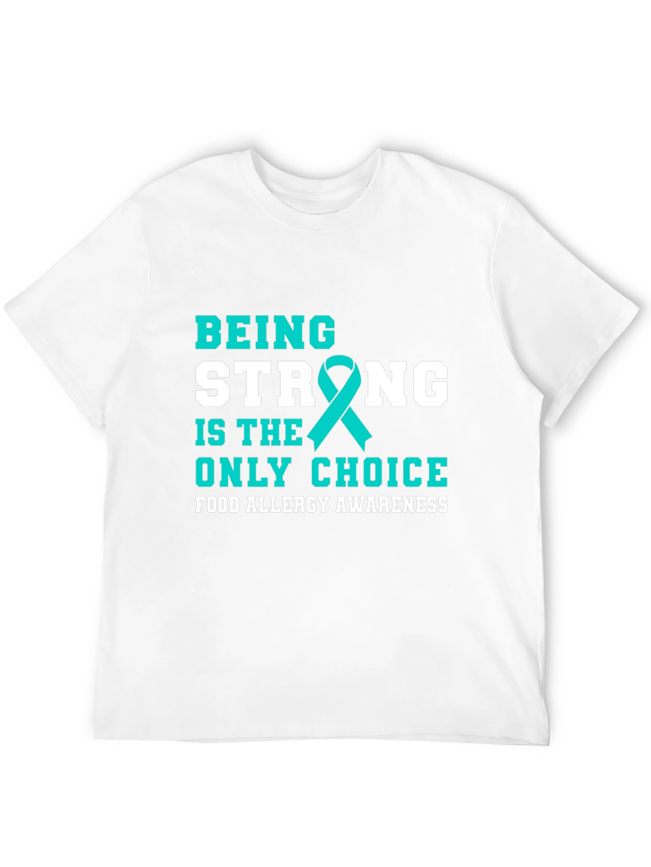 Food Allergy Awareness Ribbon Black T-Shirt