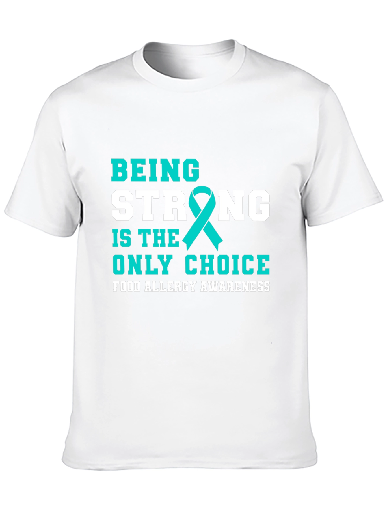 Food Allergy Awareness Ribbon Black T-Shirt
