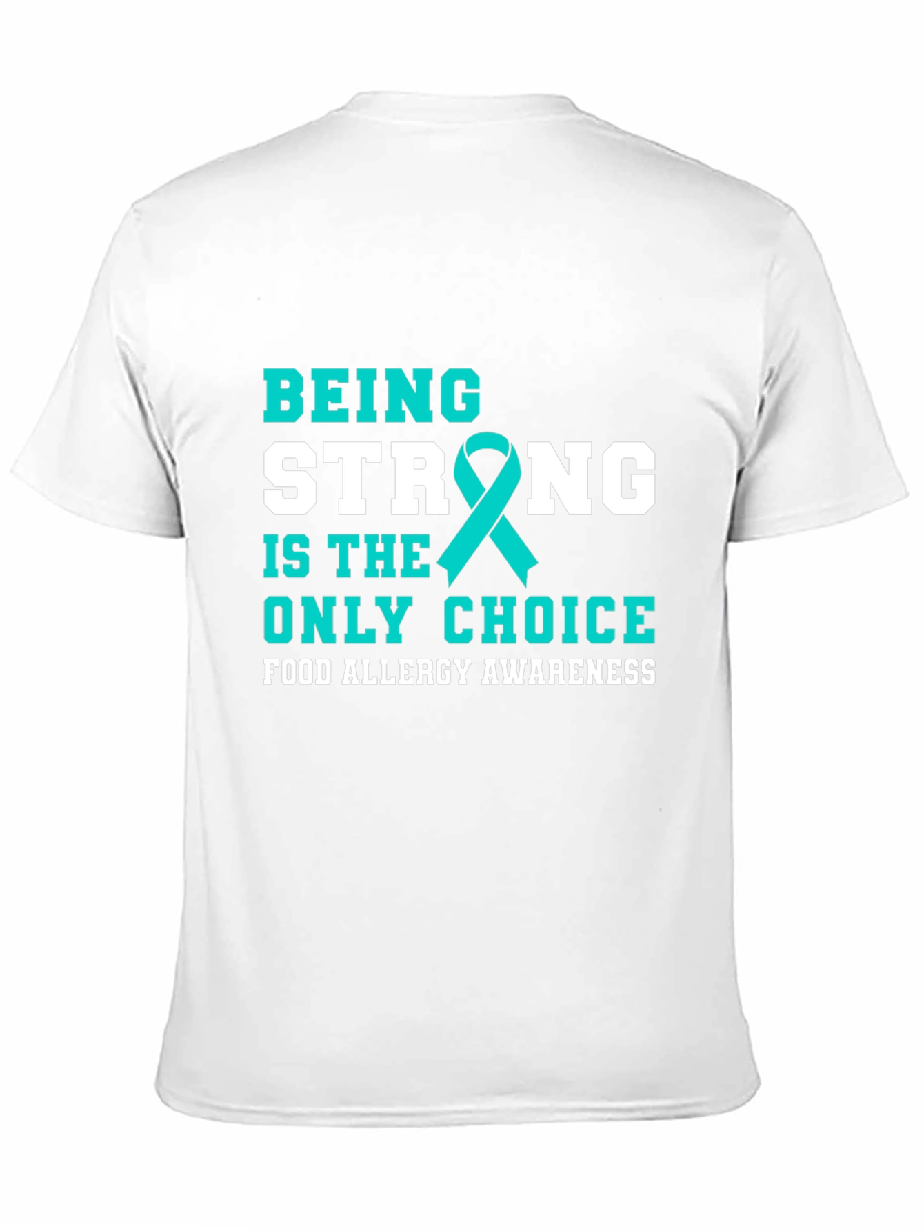 Food Allergy Awareness Ribbon Black T-Shirt