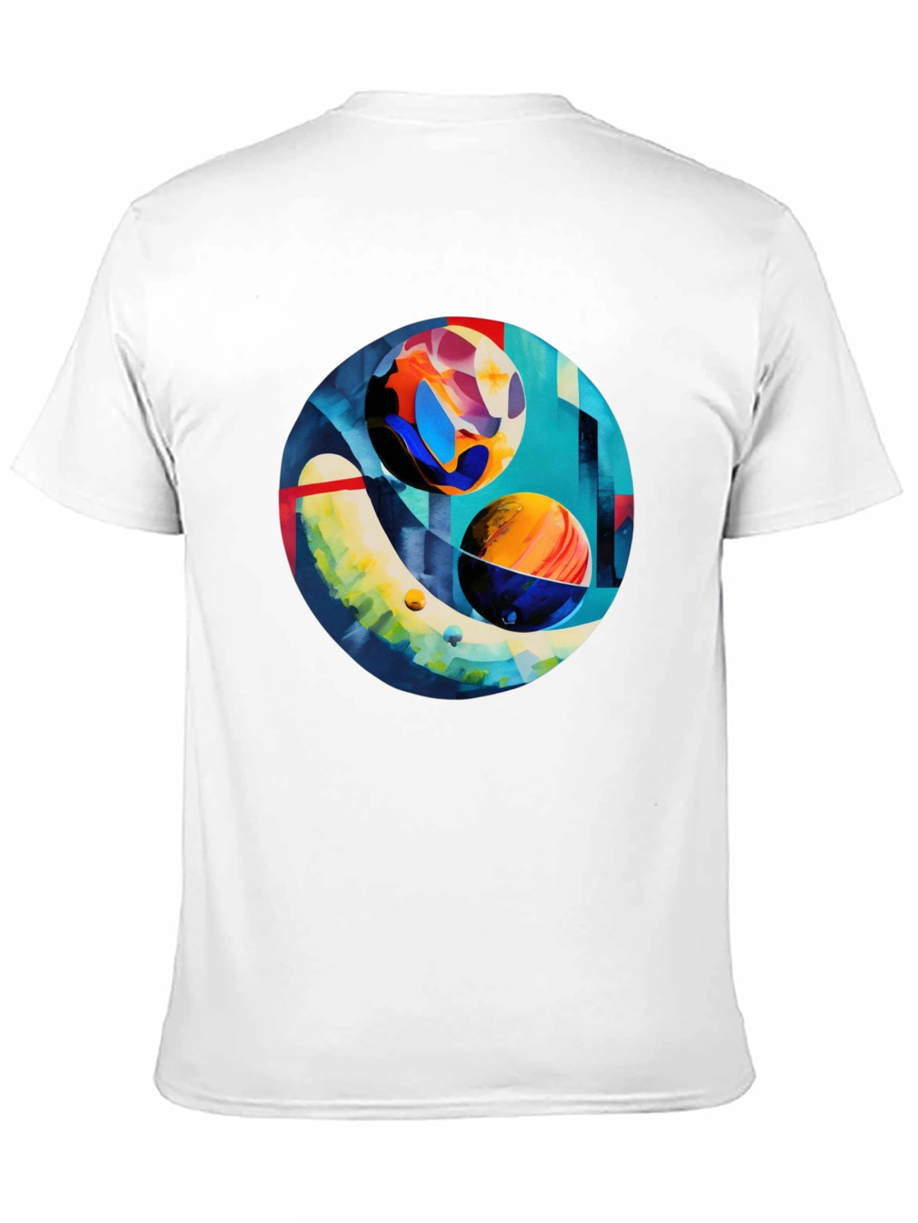 Abstract Planet Art Print Black T-Shirt