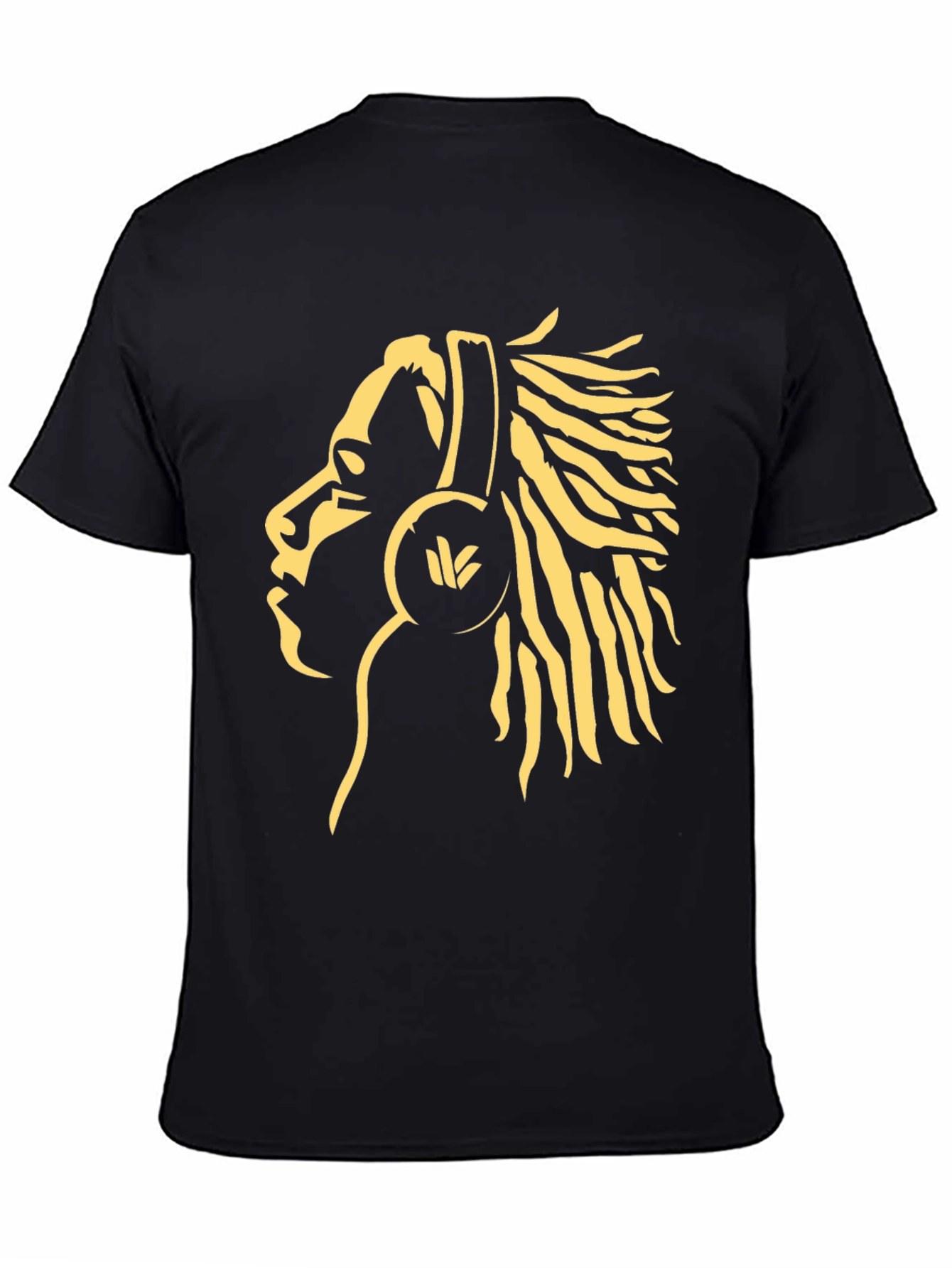 Rasta Man Headphones Graphic Tee - Black