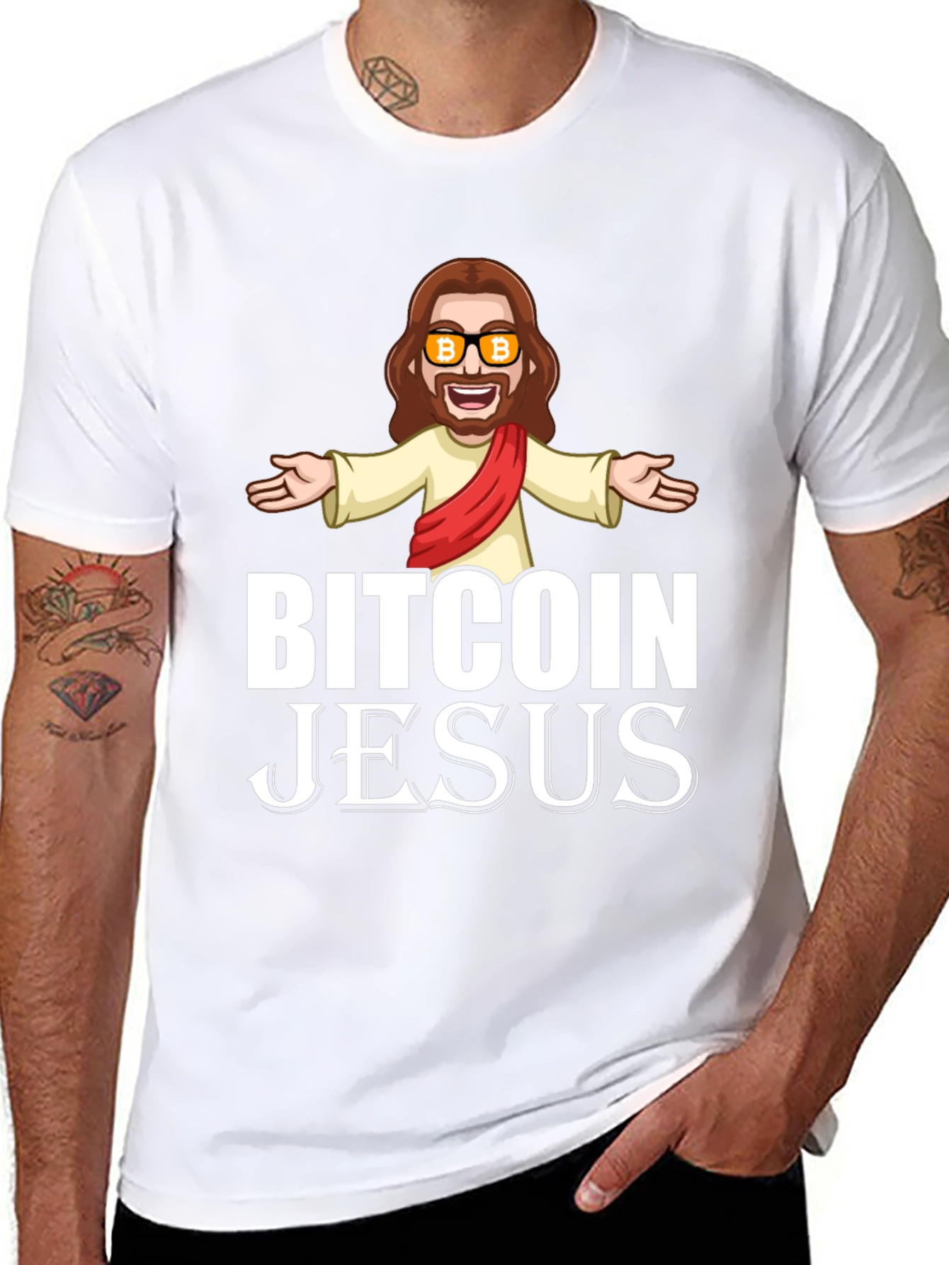 Bitcoin Jesus Graphic T-Shirt - Crypto Humor Tee