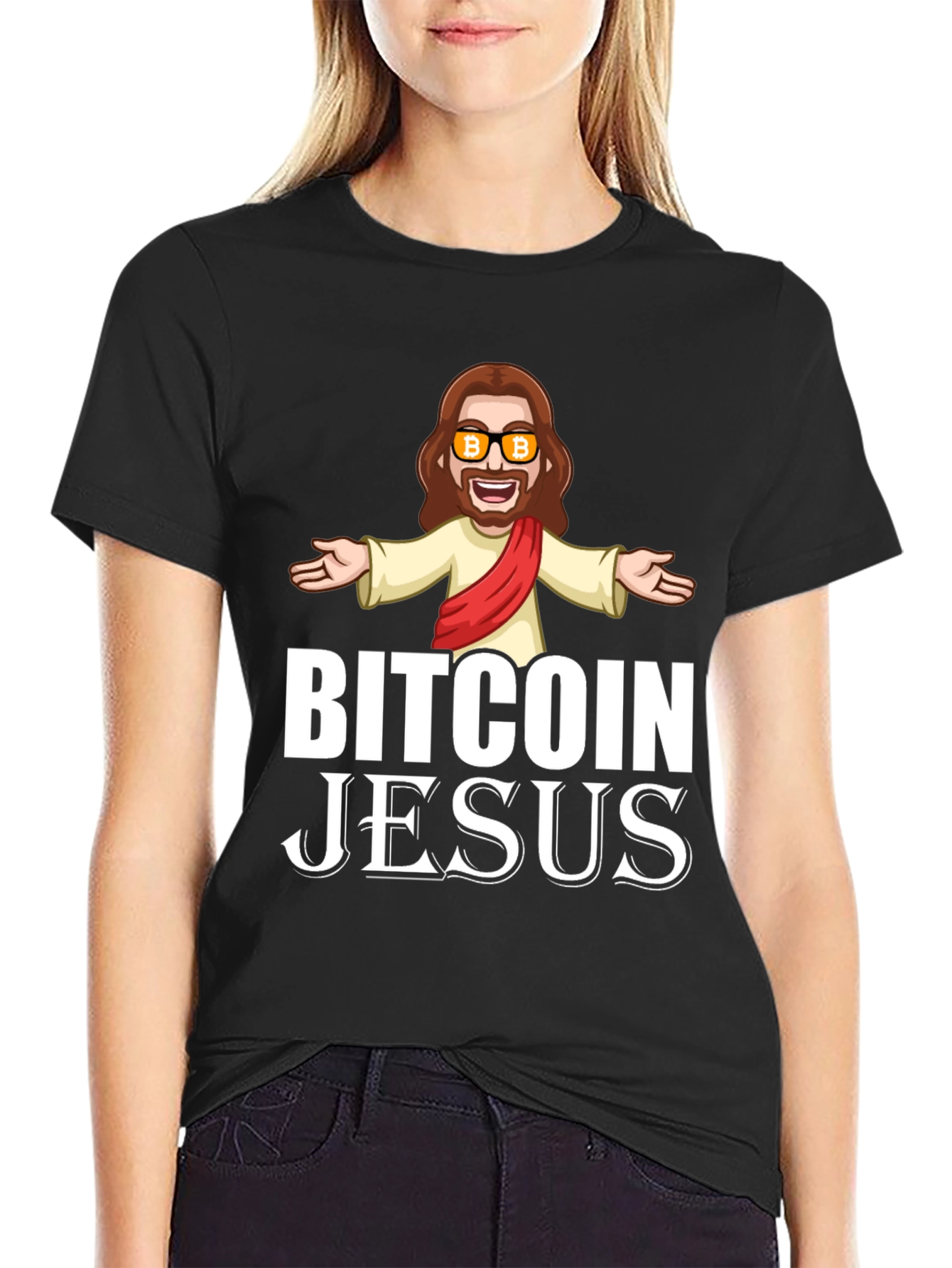Bitcoin Jesus Graphic T-Shirt - Crypto Humor Tee