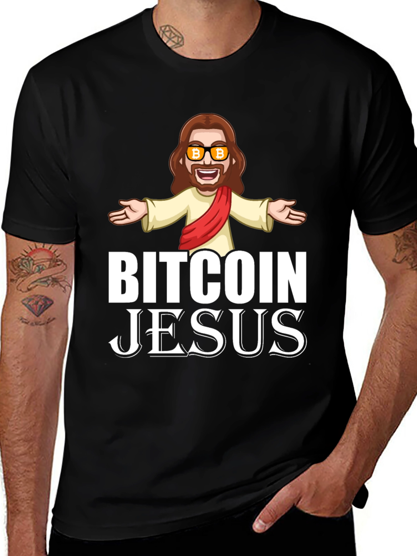 Bitcoin Jesus Graphic T-Shirt - Crypto Humor Tee