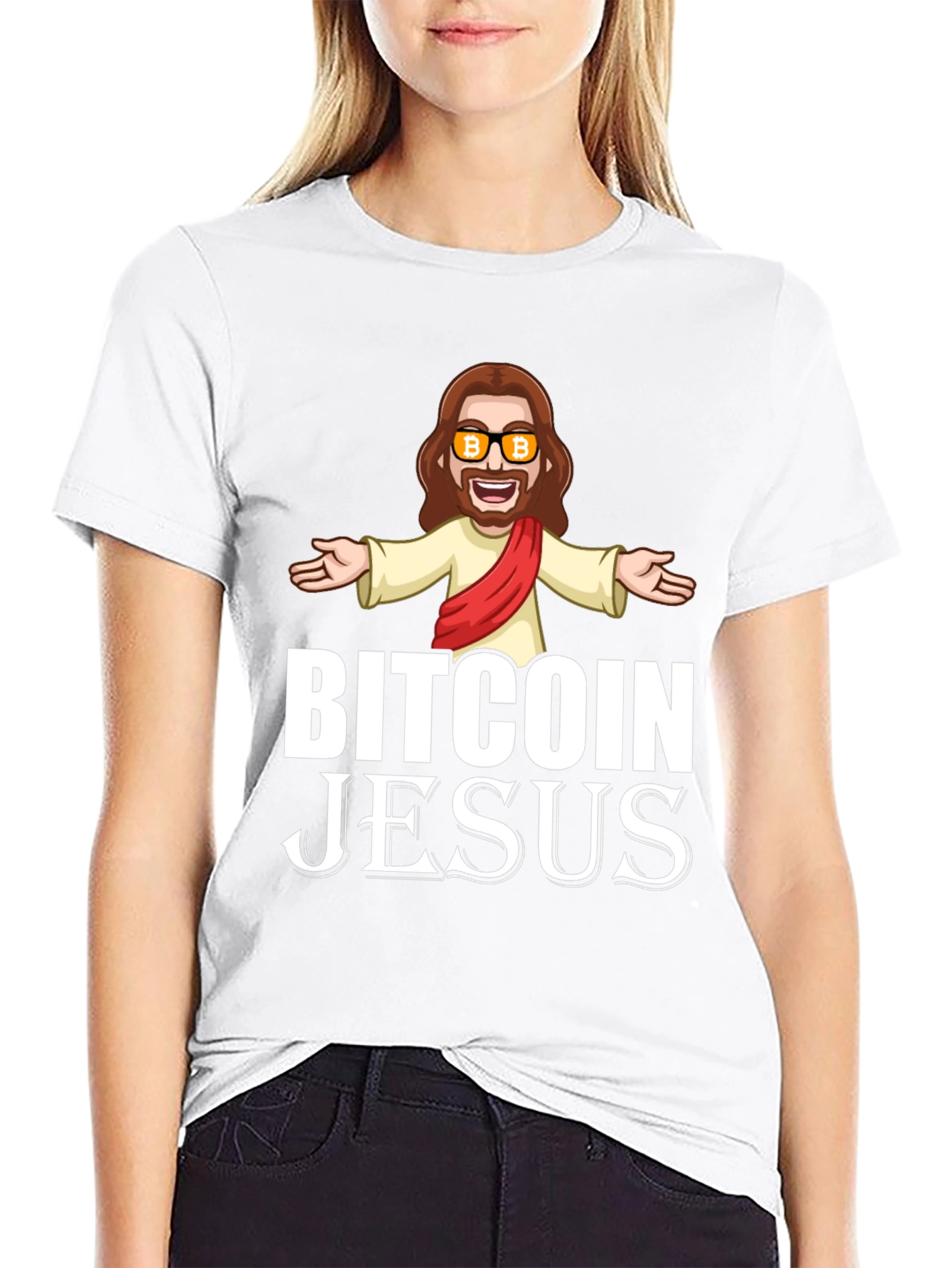 Bitcoin Jesus Graphic T-Shirt - Crypto Humor Tee