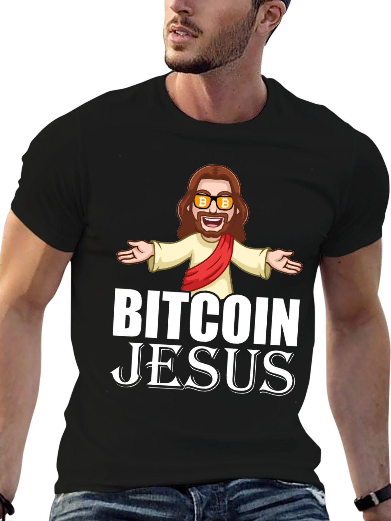 Bitcoin Jesus Graphic T-Shirt - Crypto Humor Tee