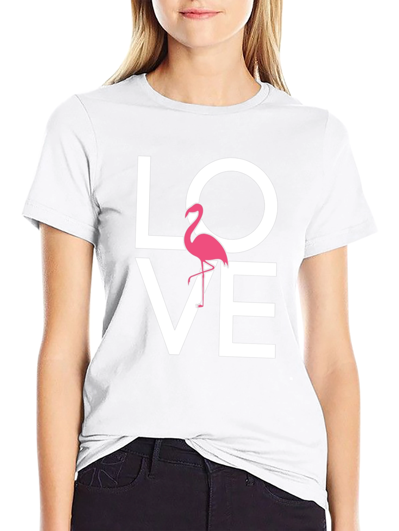 Love Flamingo Graphic Tee - Mens Black T-Shirt