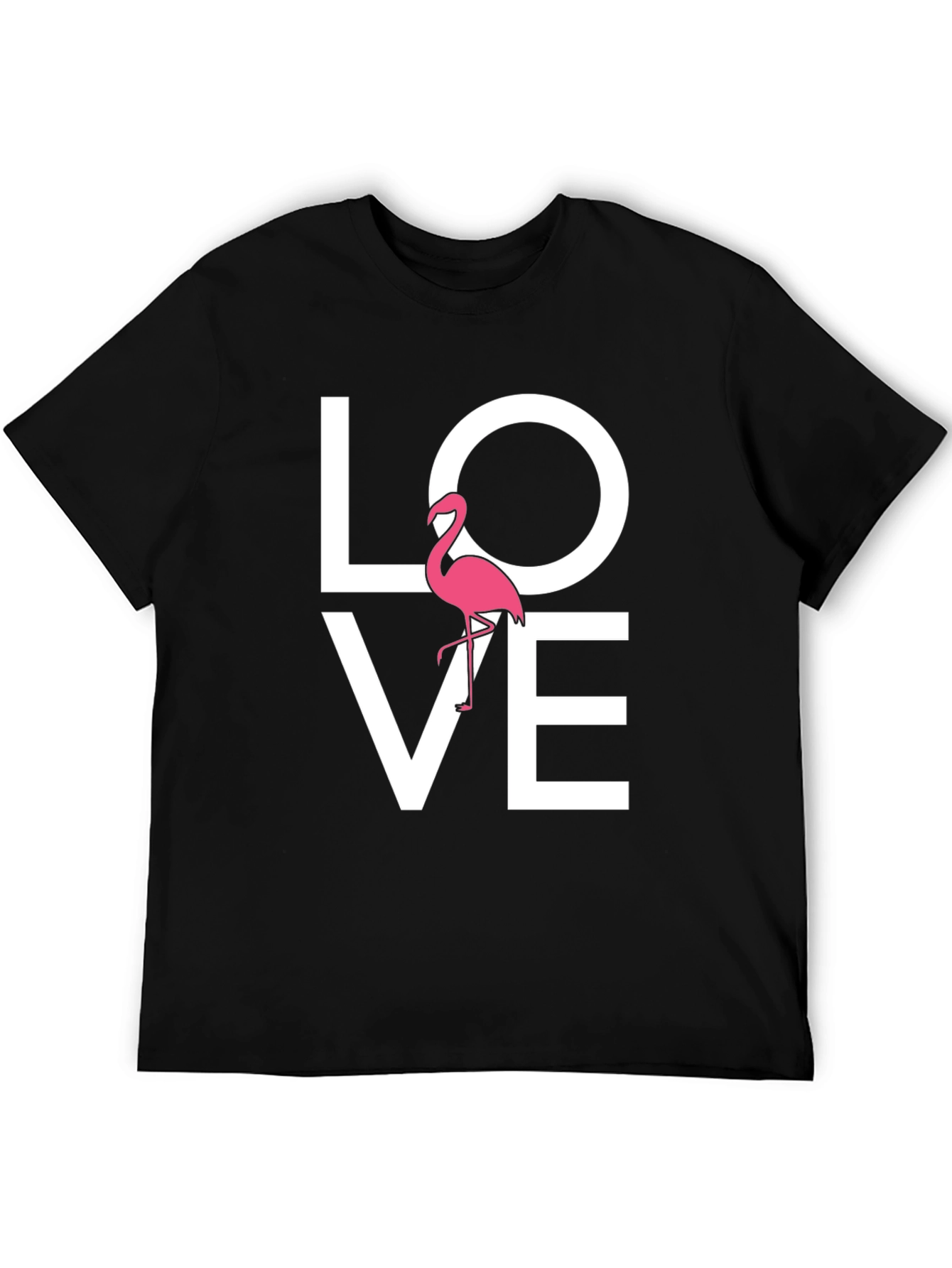 Love Flamingo Graphic Tee - Mens Black T-Shirt