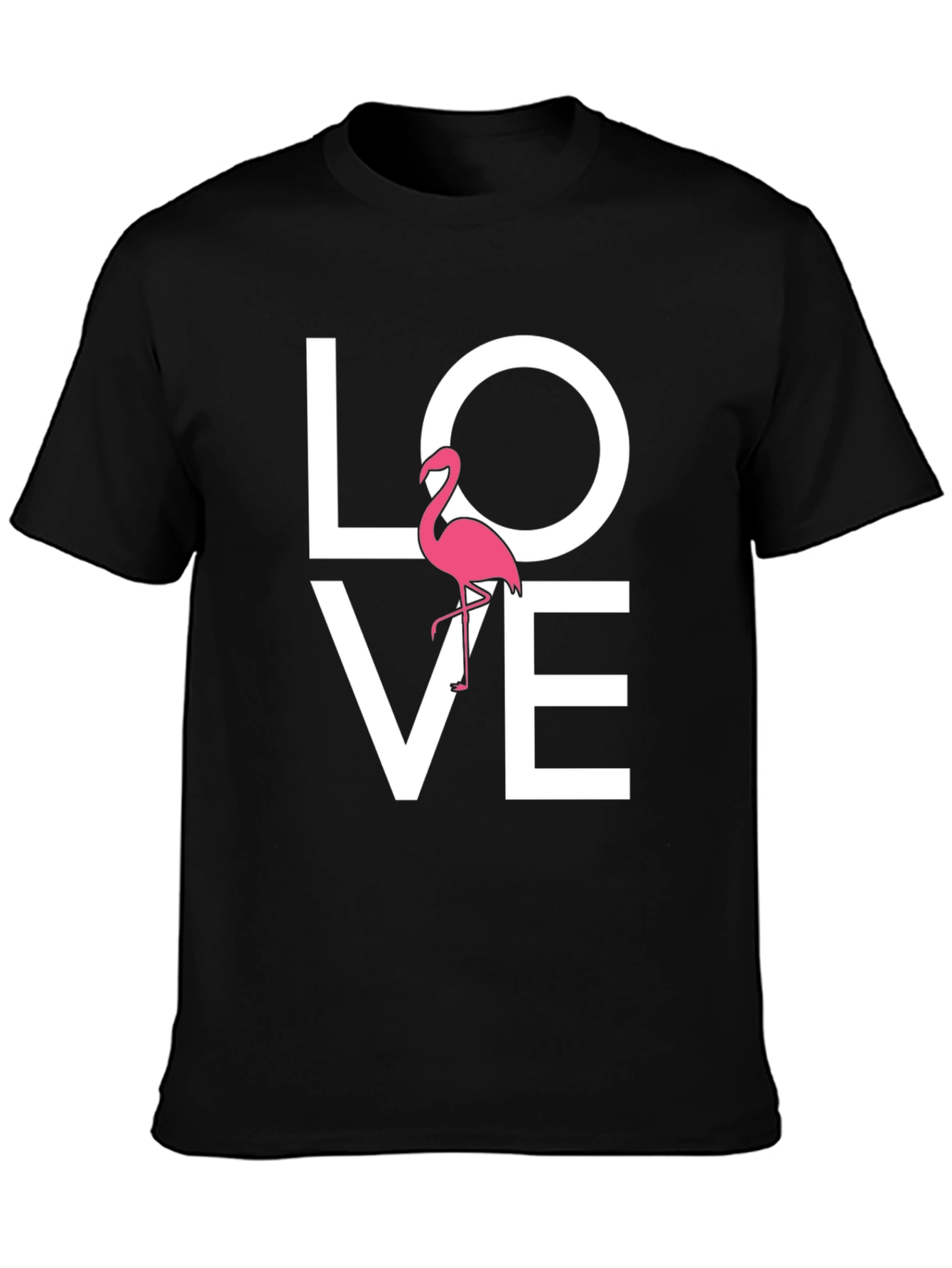 Love Flamingo Graphic Tee - Mens Black T-Shirt